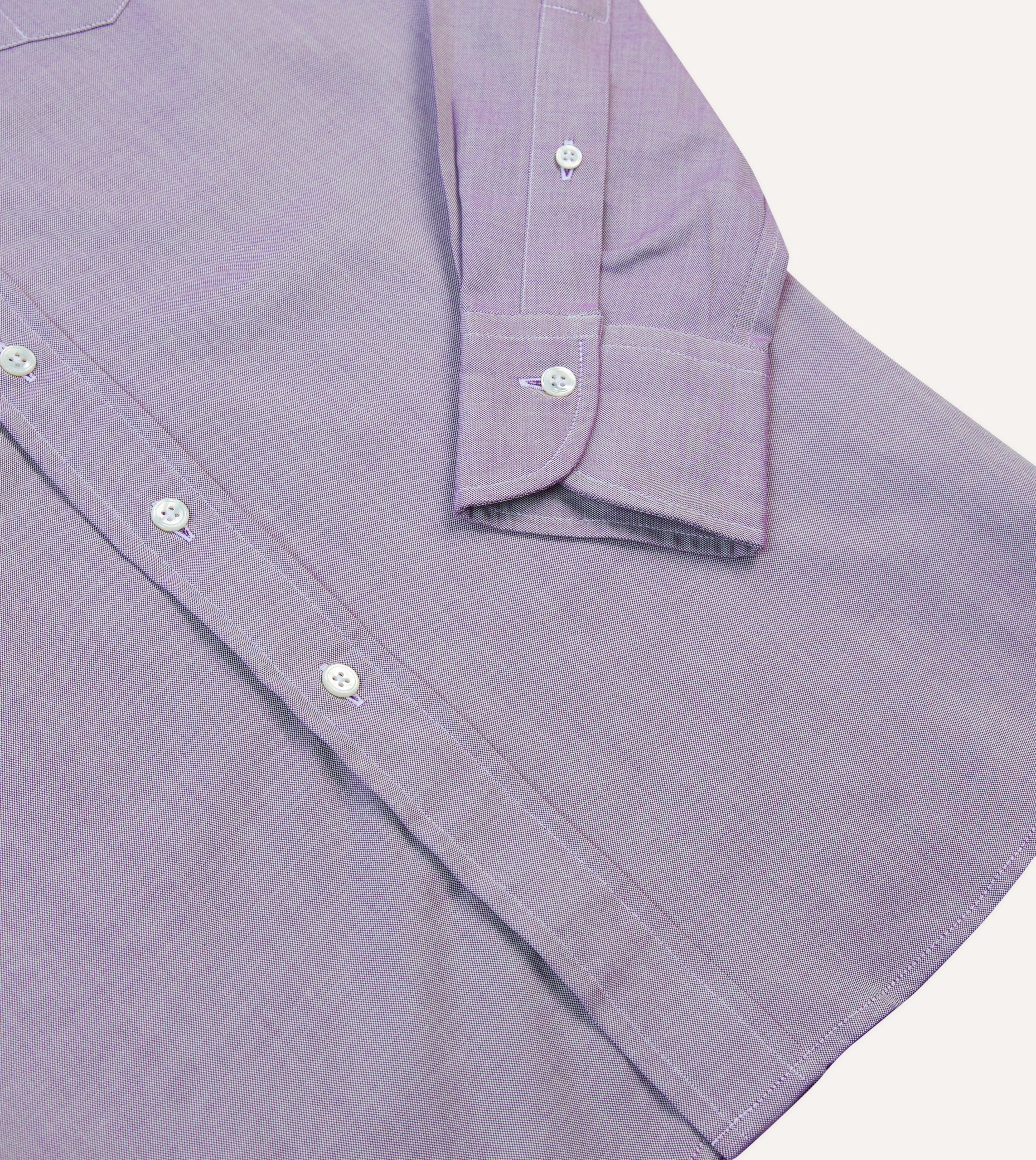 Lilac Pinpoint Oxford Cotton Cloth Button-Down Shirt - Image 5