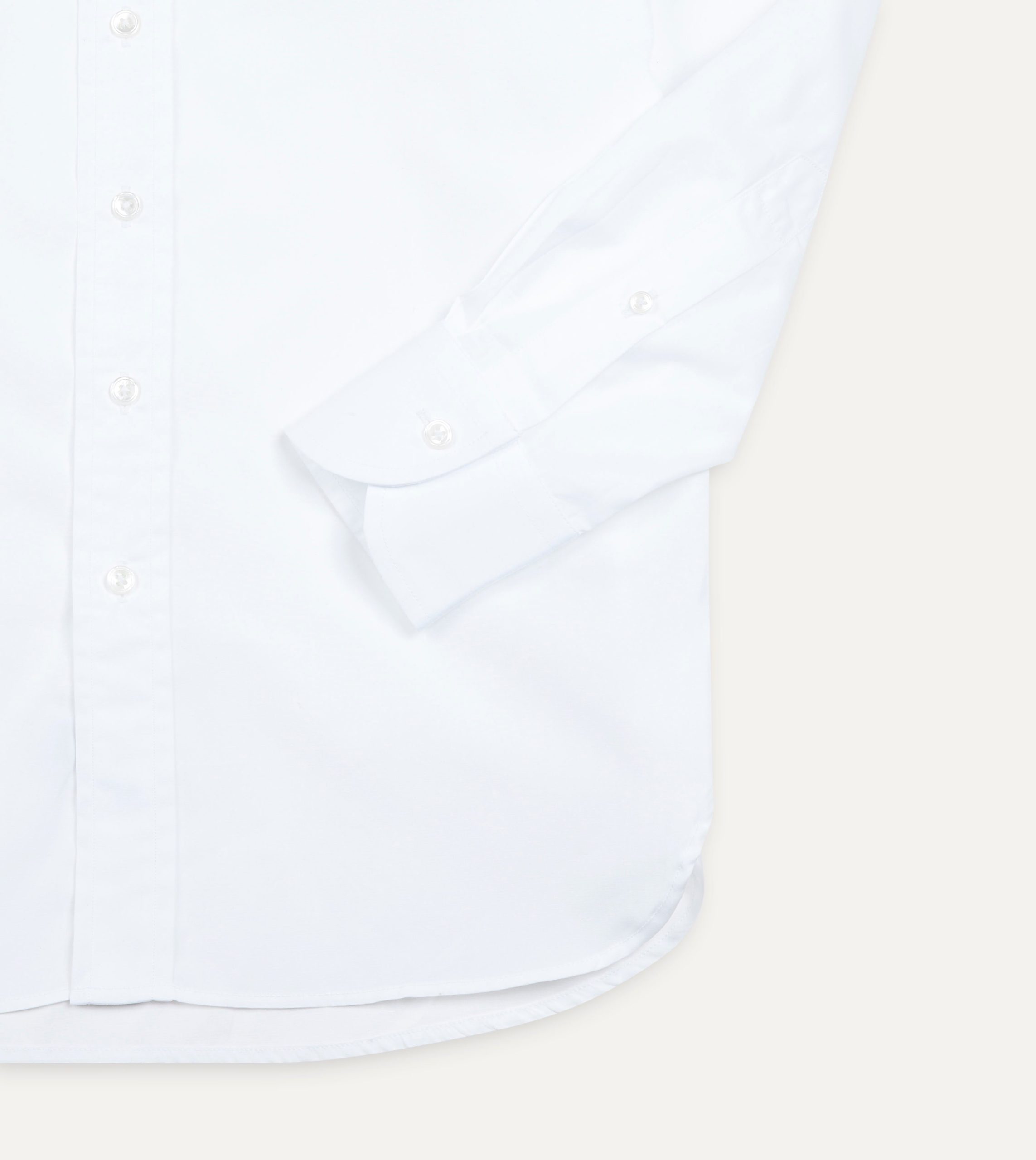 White Cotton Spread Collar Poplin Shirt - Image 5