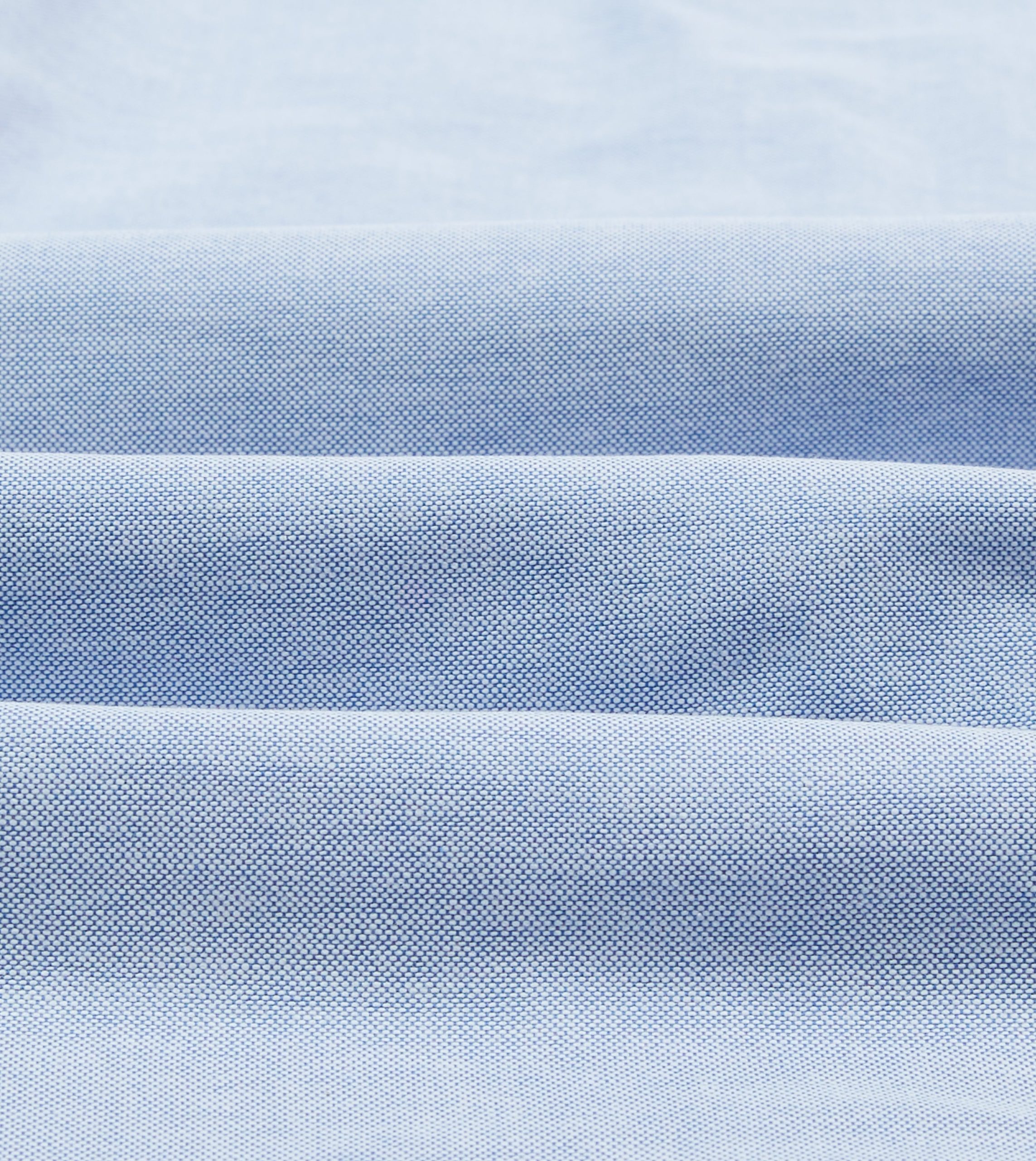 Blue Cotton Oxford Cloth Long Point Collar Shirt - Image 2