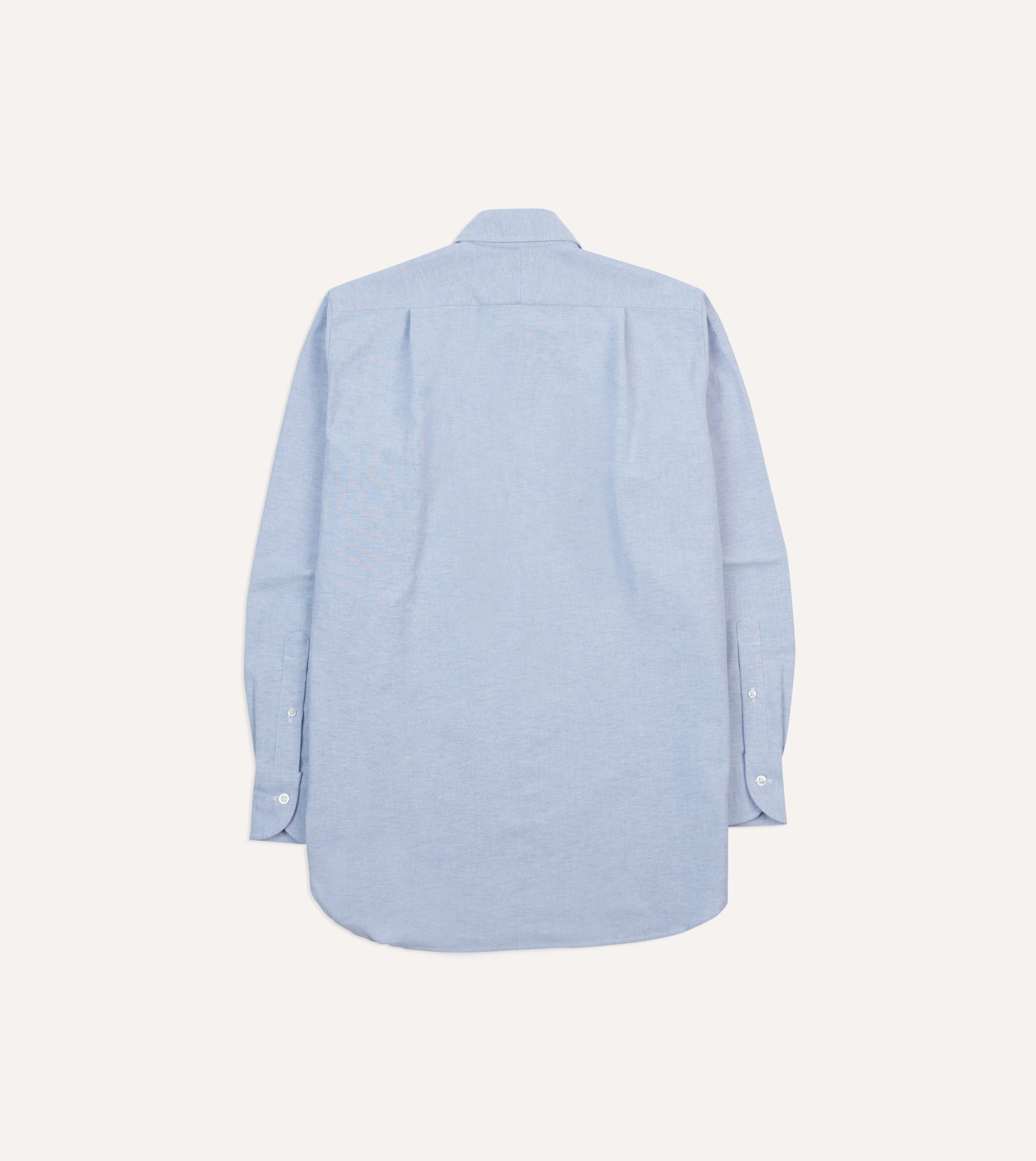Blue Cotton Oxford Cloth Long Point Collar Shirt - Image 6
