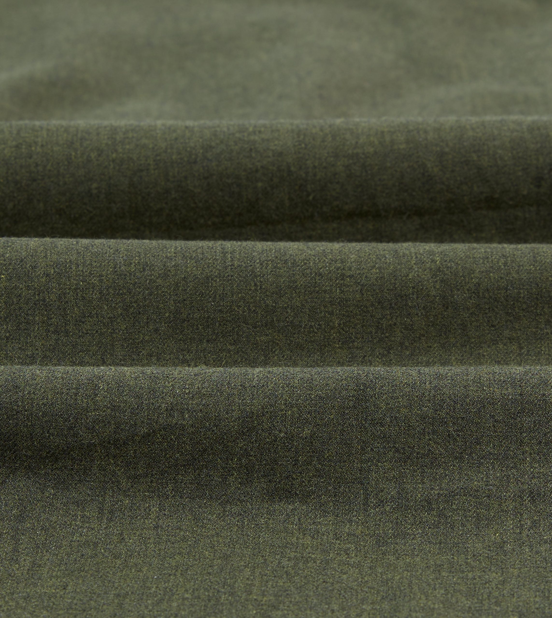 Khaki Green Cotton Flannel Two-Pocket Work Shirt - Image 2