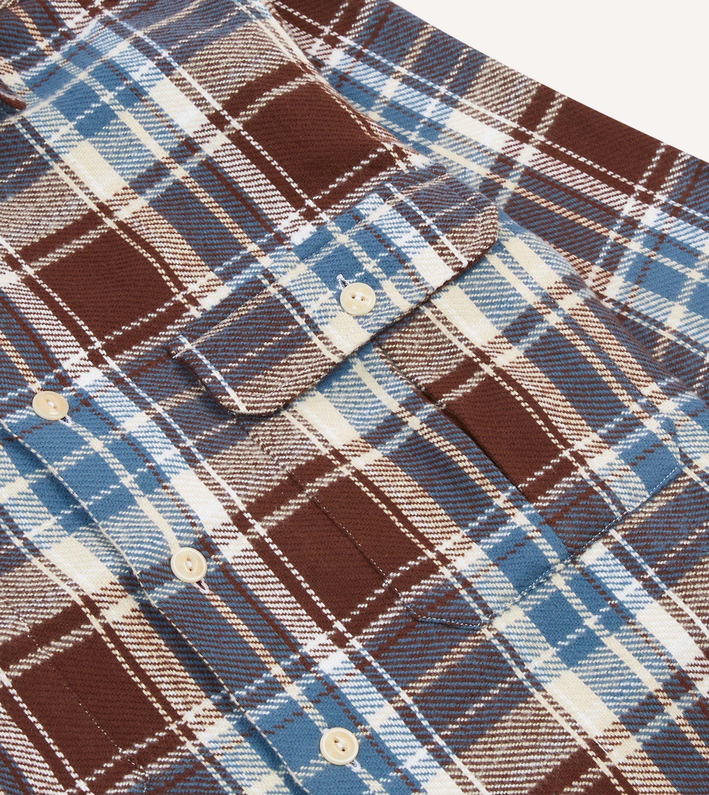 Blue Check Heavy Cotton Two-Pocket Work Shirt - Image 4