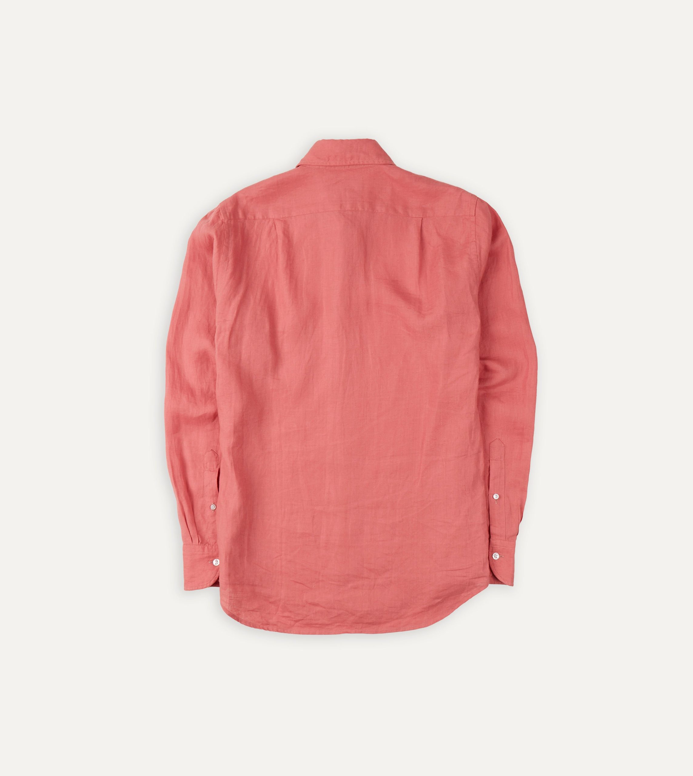 Pink Linen Spread Collar Shirt - Image 3