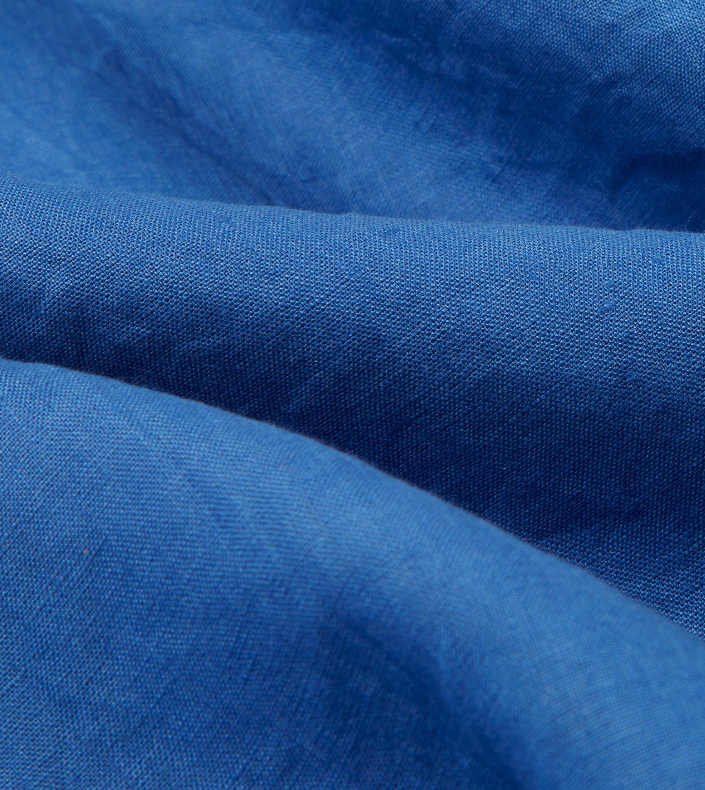 Bright Navy Linen Spread Collar - Image 2