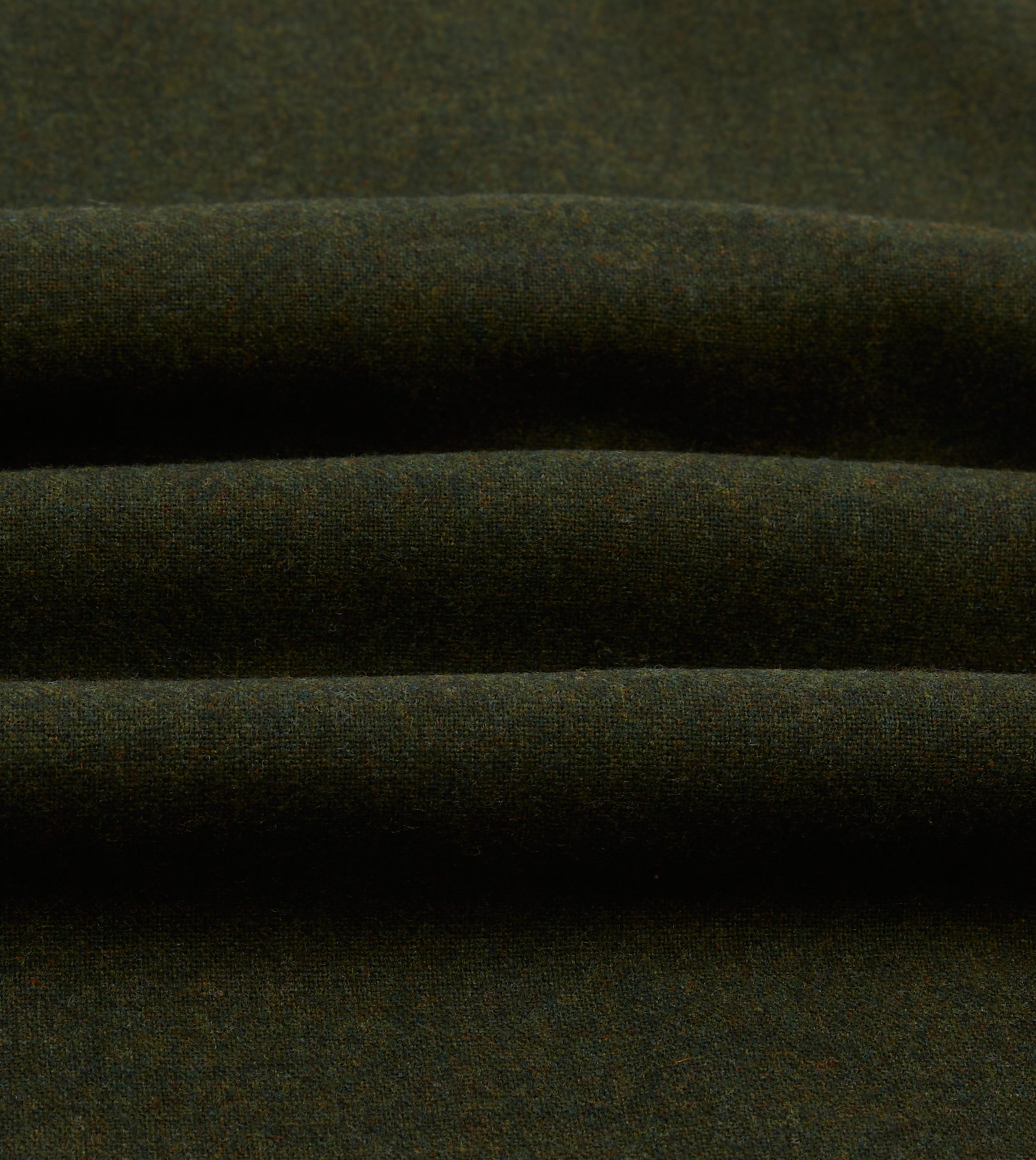 Dark Green Wool Two-Pocket Camp Collar Work Shirt - Image 2