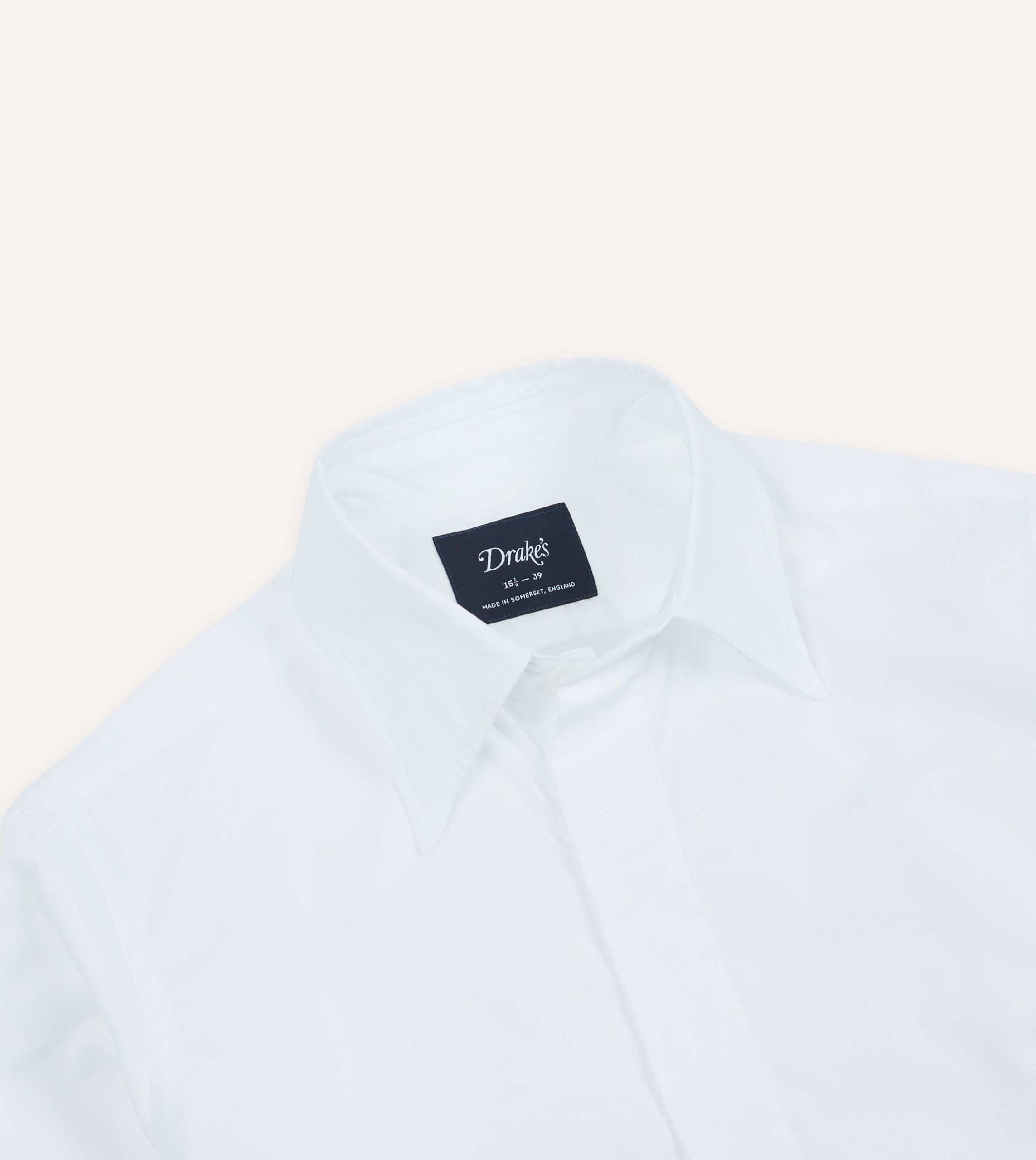 White Cotton Long Point Collar Dinner Shirt - Image 3