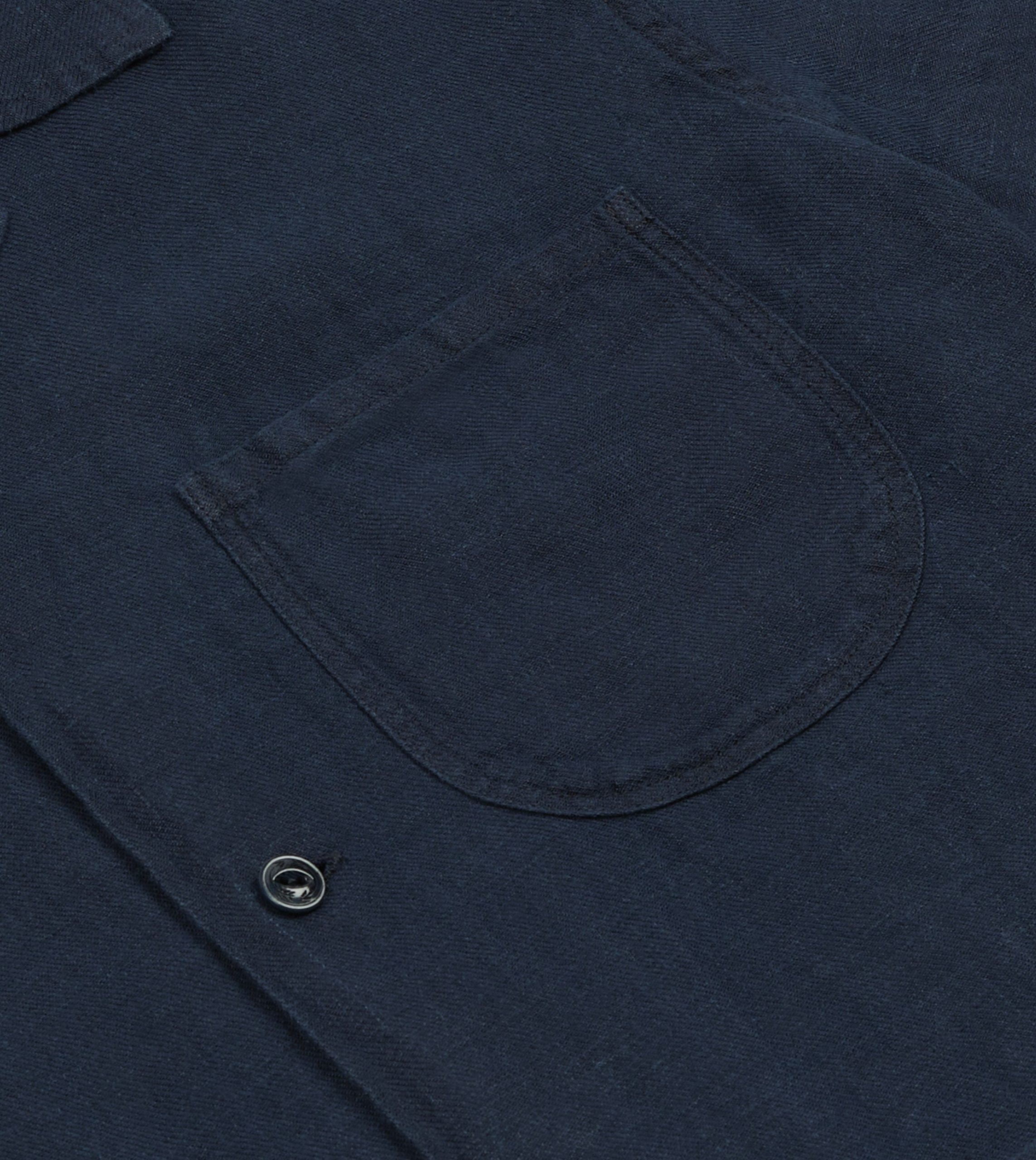 Indigo Linen Short Sleeve Safari Shirt - Image 4