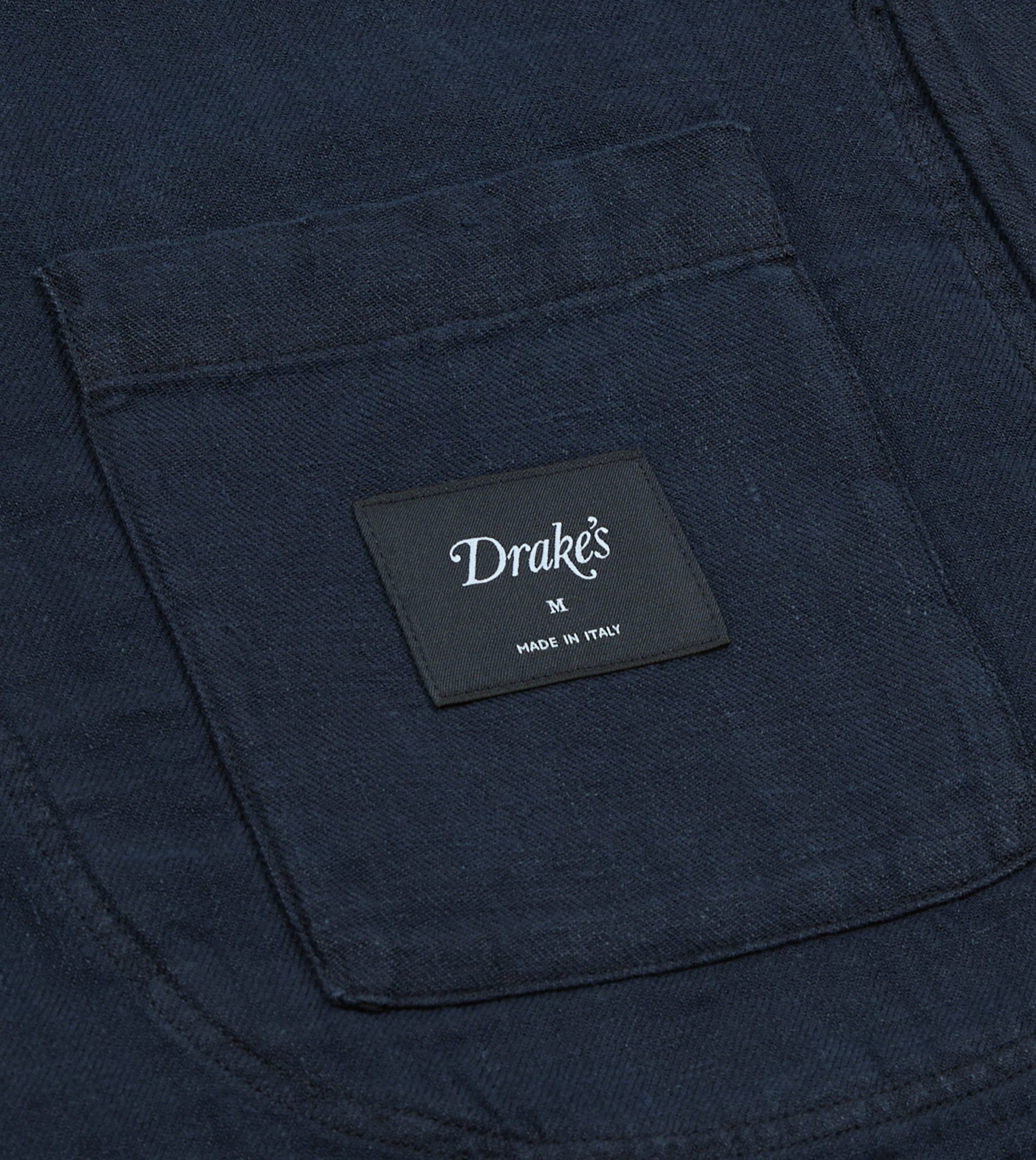 Indigo Linen Short Sleeve Safari Shirt - Image 7