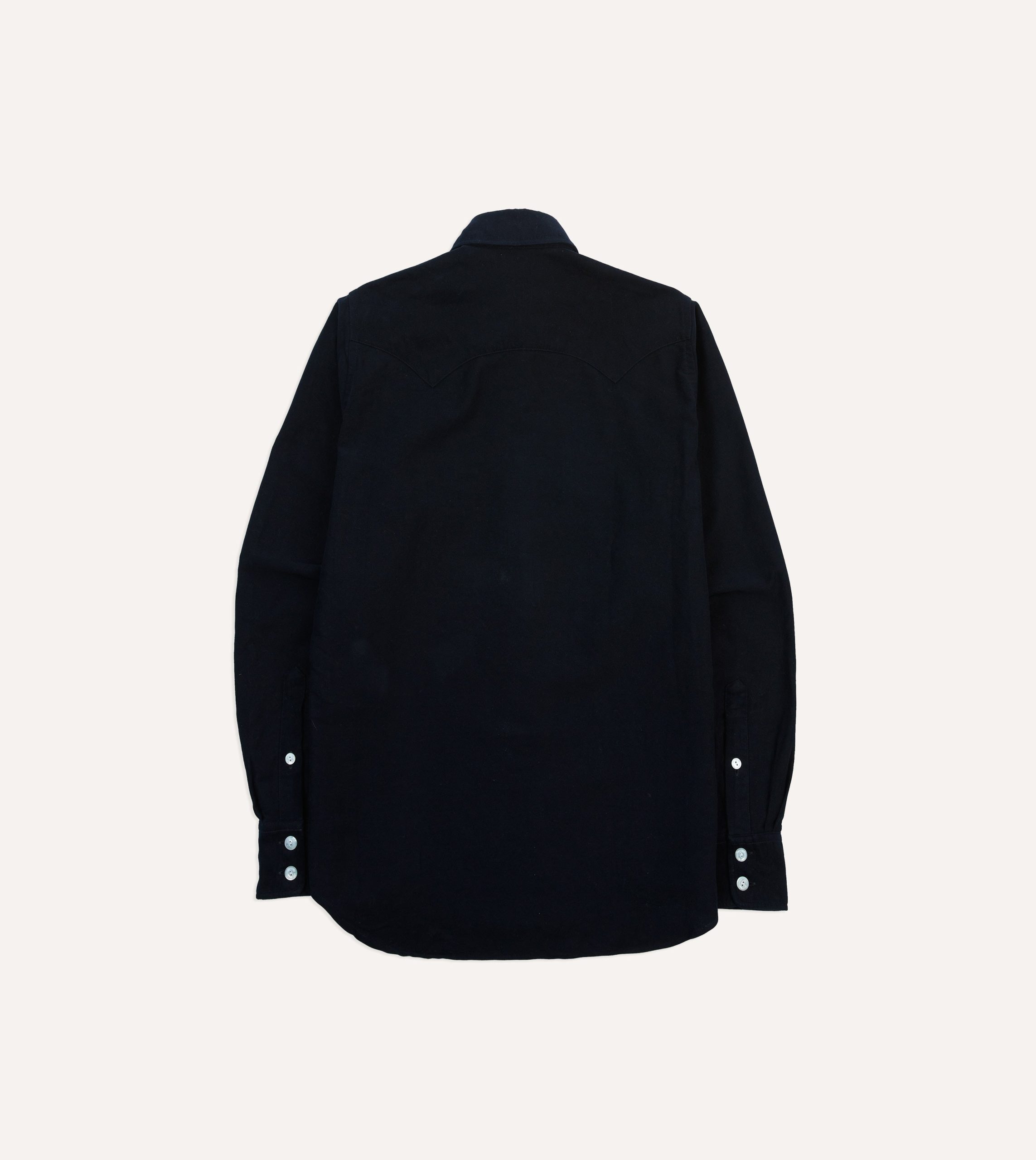 Navy Moleskin Two-Pocket Western Shirt - Image 6