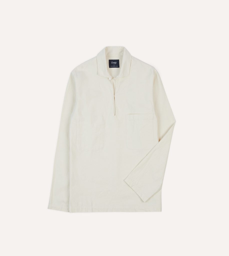 Ecru Cotton Twill Smock