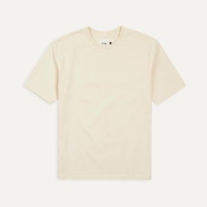 Antique White Cotton Crew Neck Hiking T-Shirt