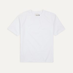White Cotton Crew Neck Hiking T-Shirt