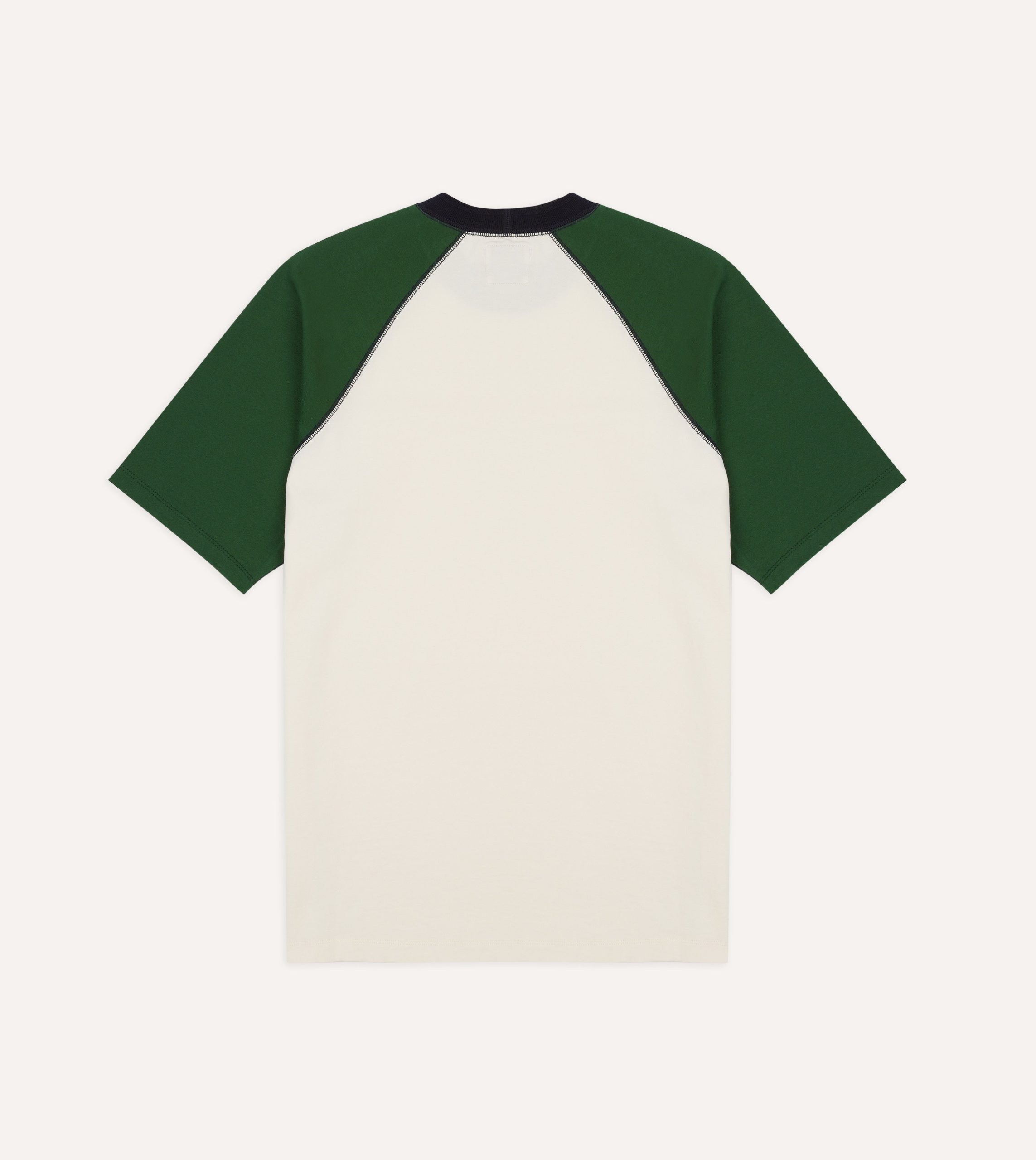 Ecru and Green Raglan Sleeve Hiking T-Shirt - Image 4