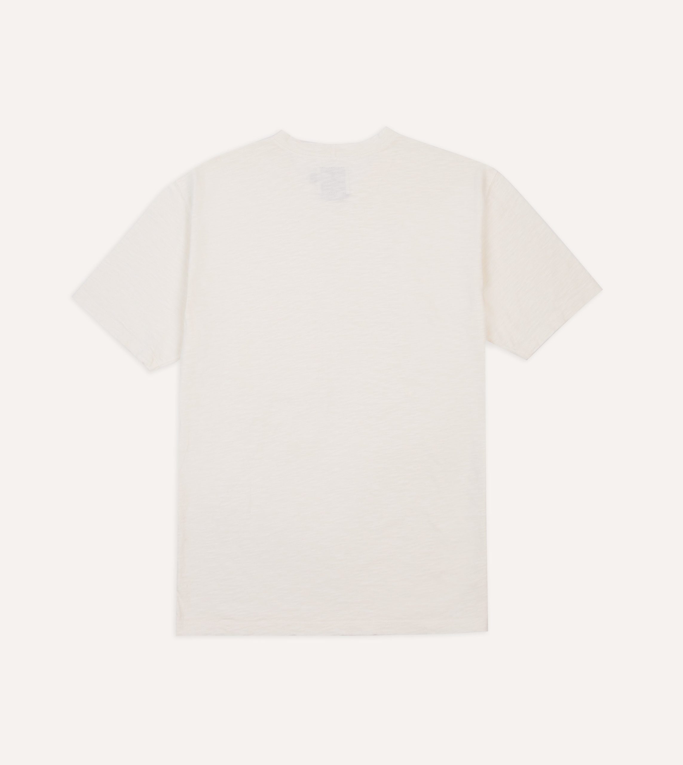 Antique White Flamé Cotton Crew Neck Hiking T-Shirt - Image 5