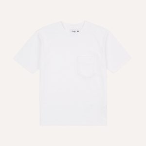 White Flamé Cotton Crew Neck Hiking T-Shirt