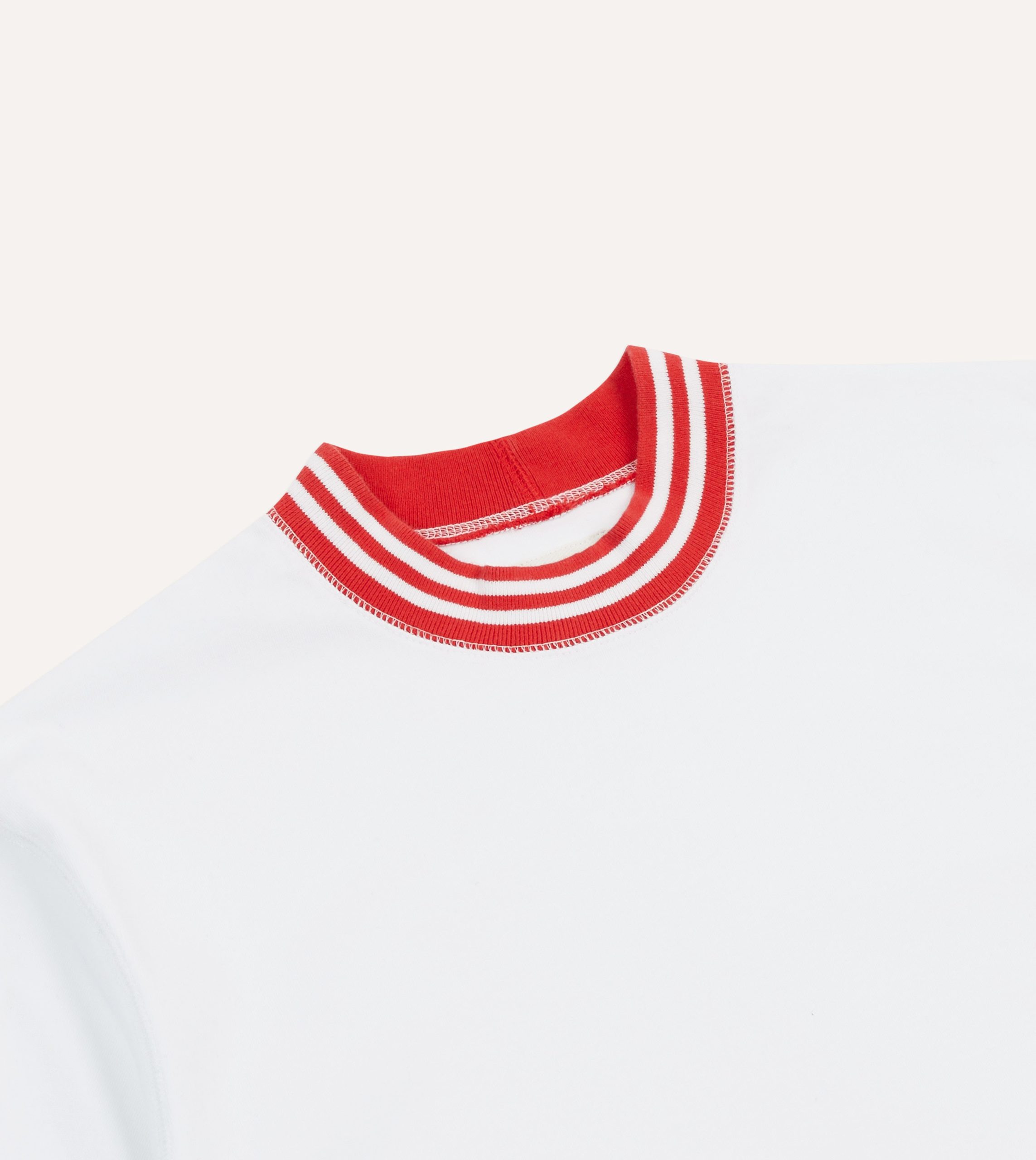 White and Red Tipped Ringer T-Shirt - Image 3