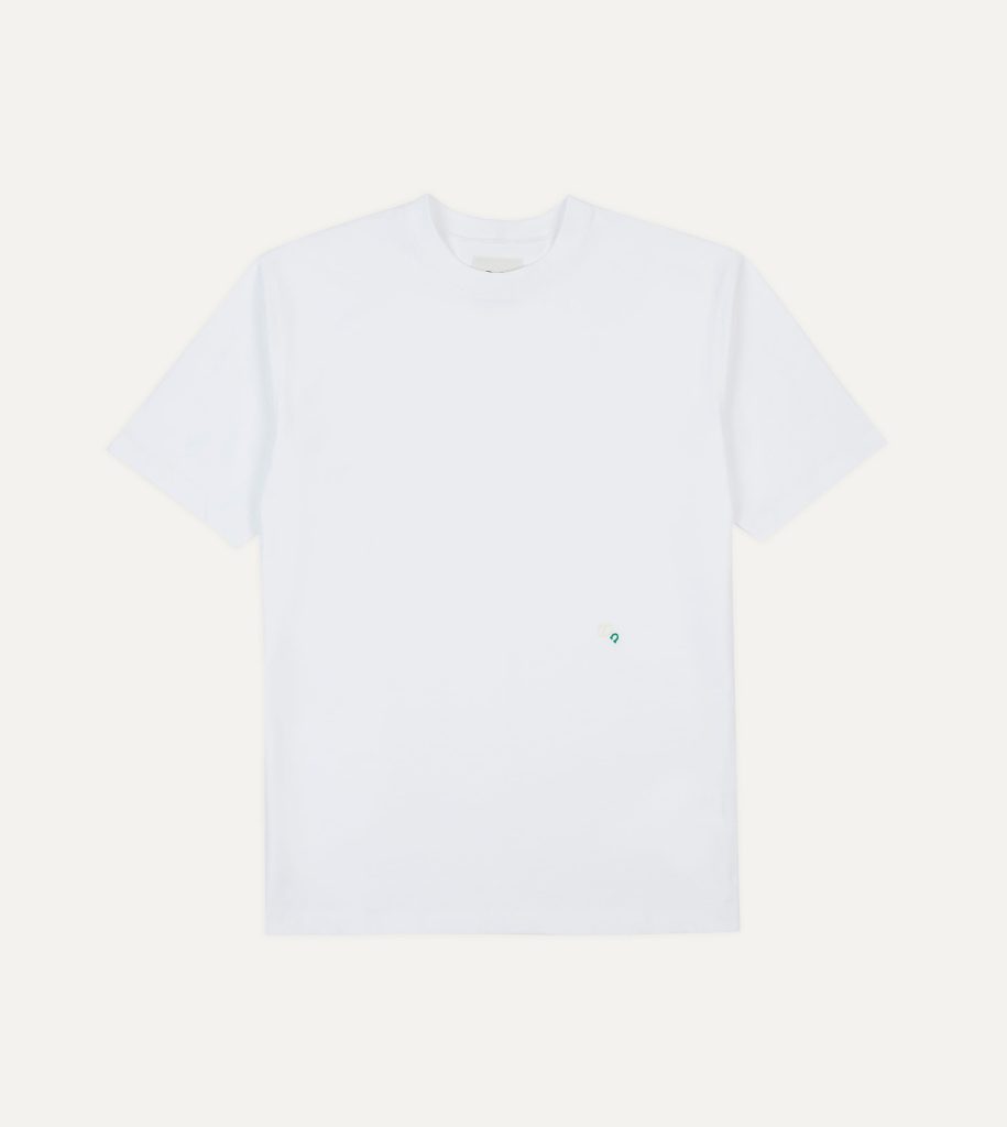 White Horseshoe Embroidered Crew Neck Hiking T-Shirt
