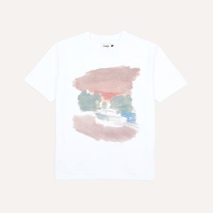 White Street Print Short-Sleeve Hiking T-Shirt
