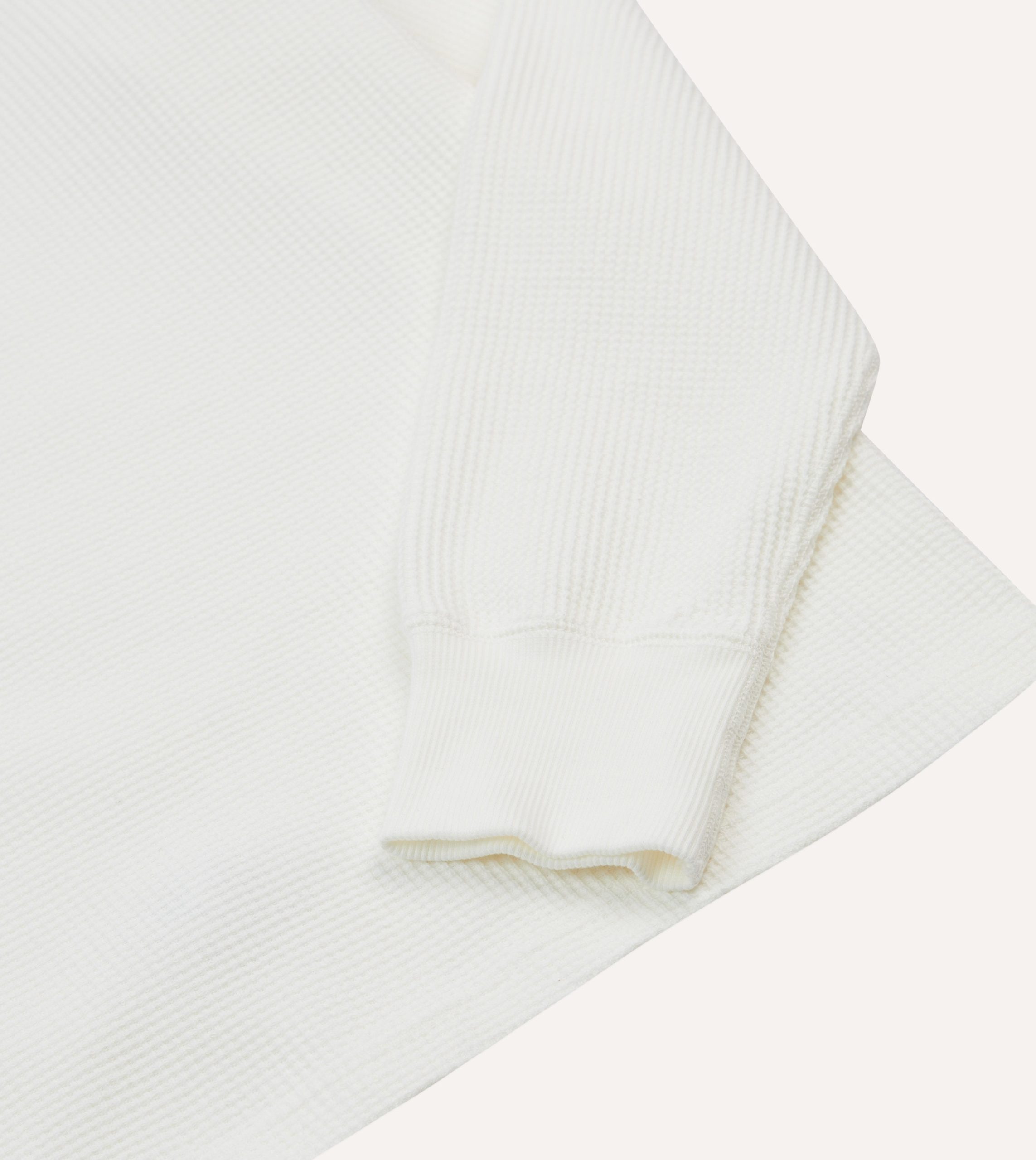 White Waffle Knit Long-Sleeve Hiking T-Shirt - Image 4