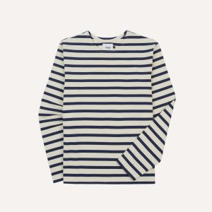 Ecru and Navy Breton Long Sleeve T-Shirt