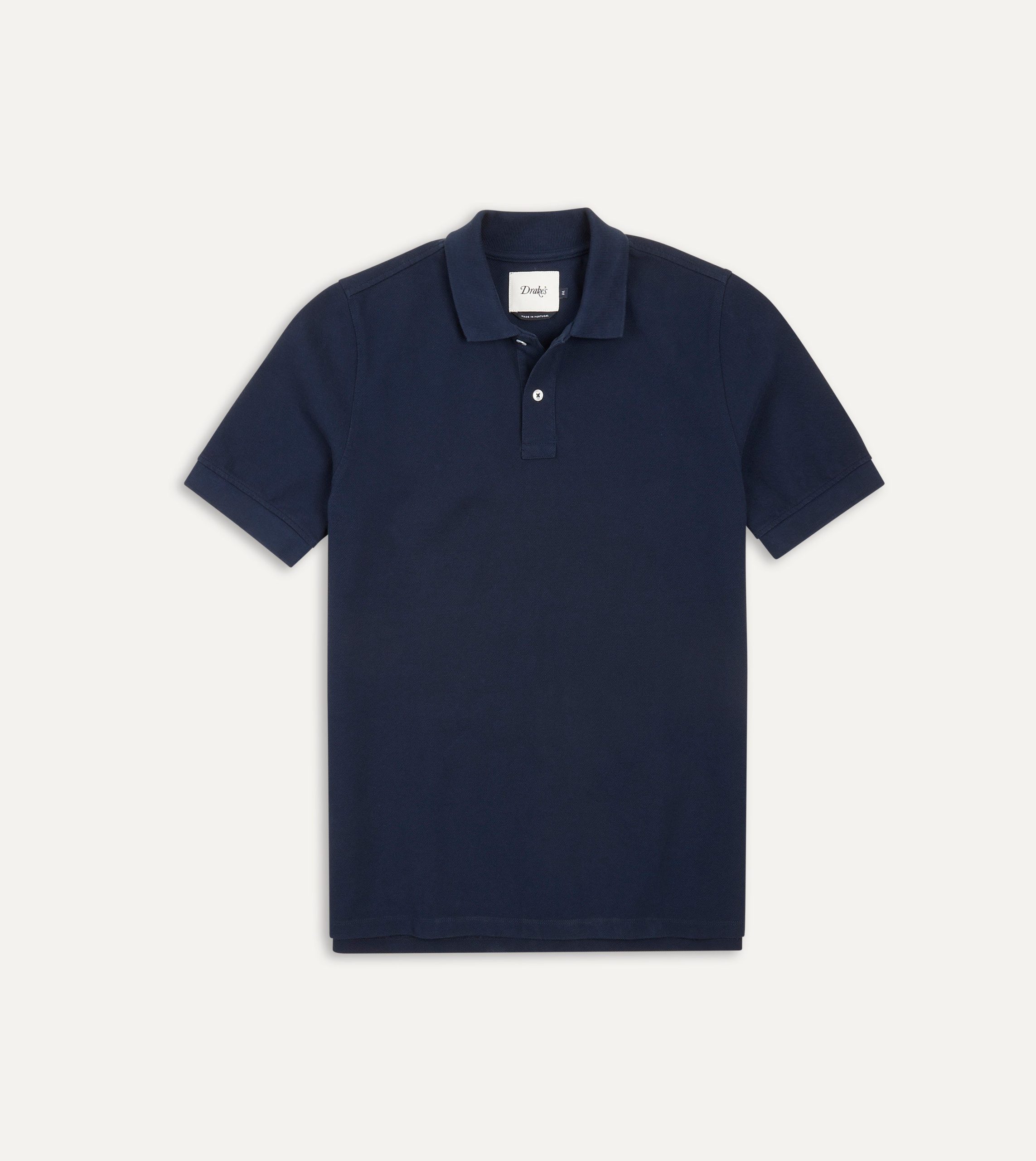 Navy Piqu?? Cotton Polo Shirt