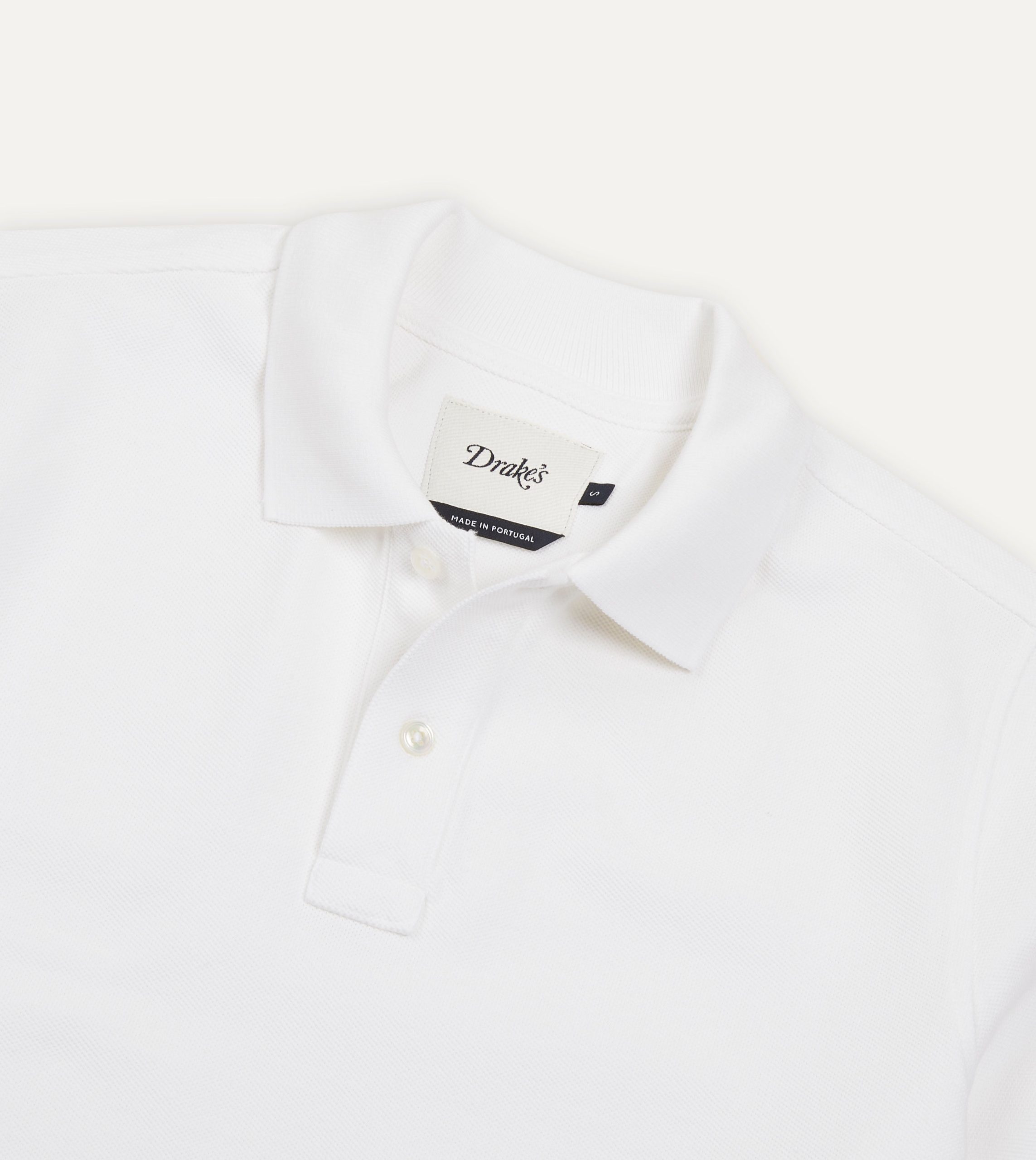 White Piqué Cotton Polo Shirt - Image 3