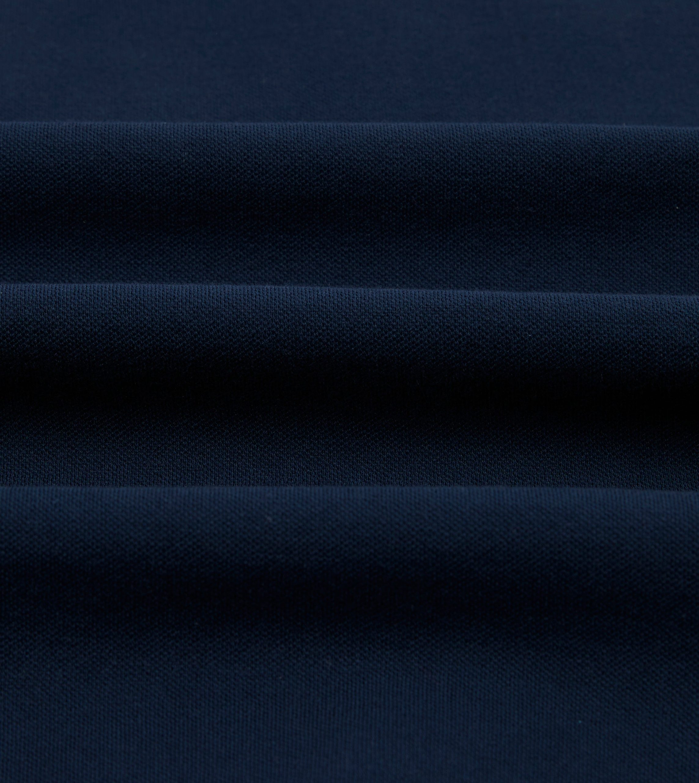 Dark Navy Piqué Cotton Polo Shirt - Image 2
