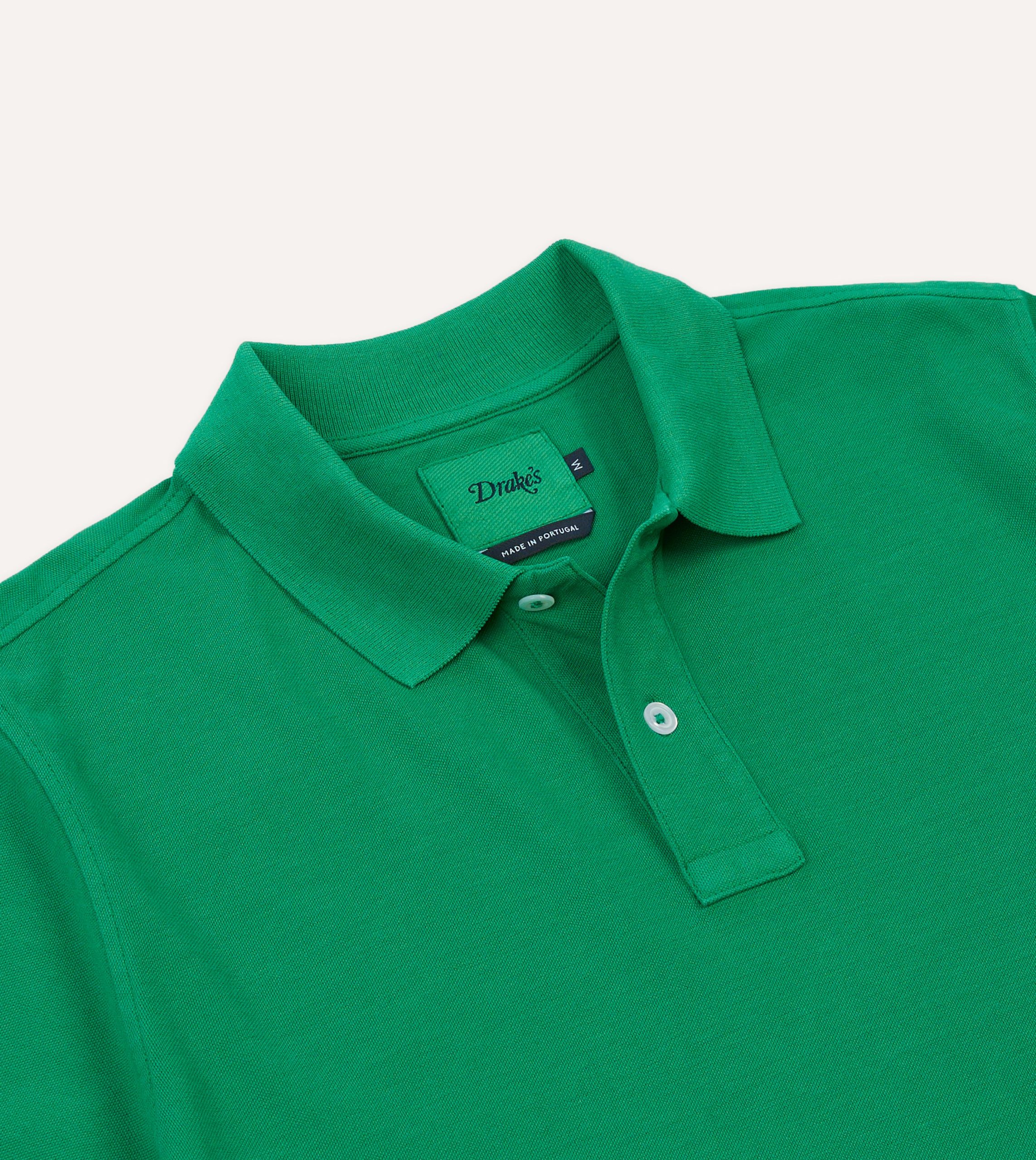 Washed Green Piqu?? Cotton Polo Shirt - Image 3