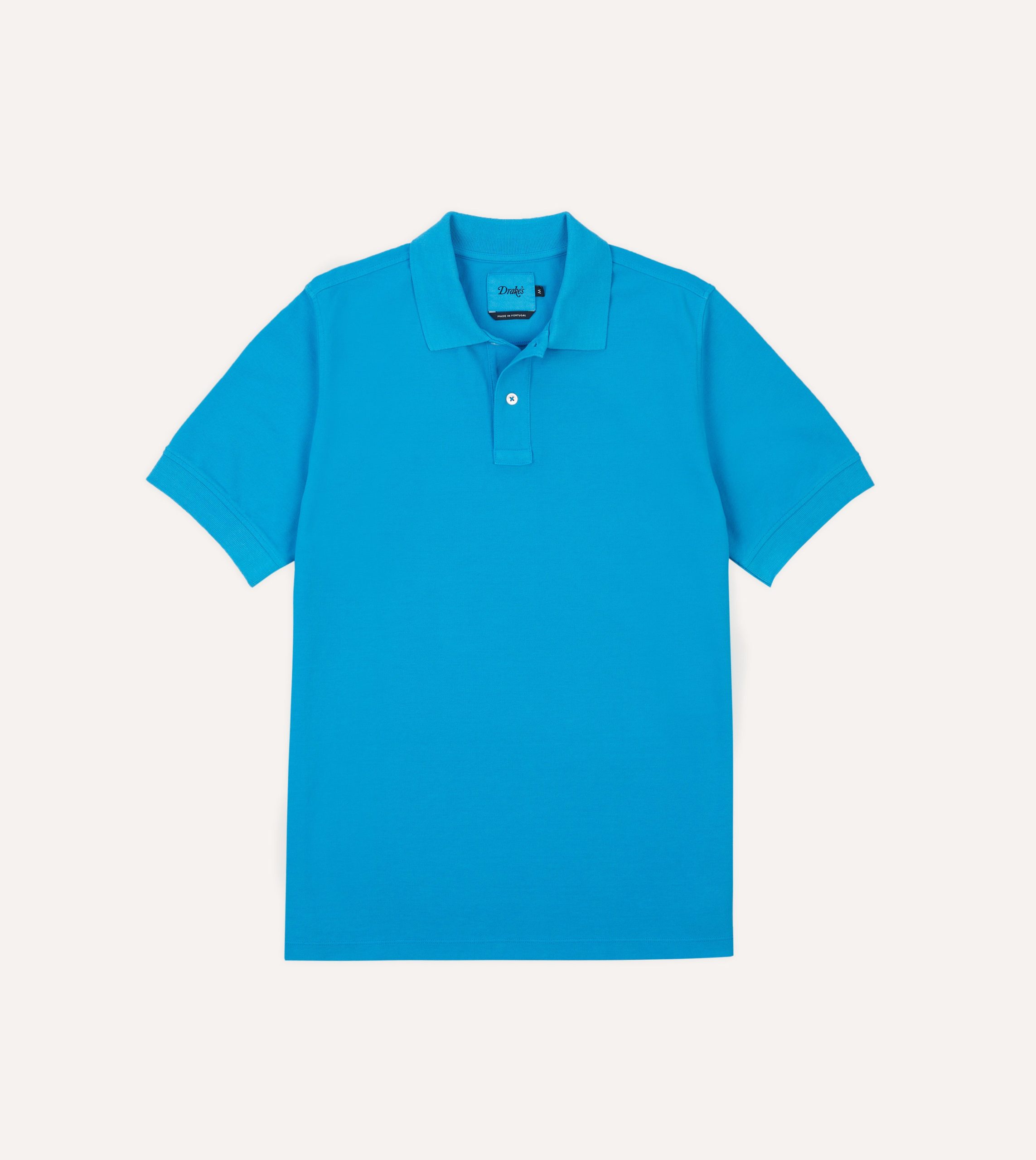 Sky Blue Piqu?? Cotton Polo Shirt