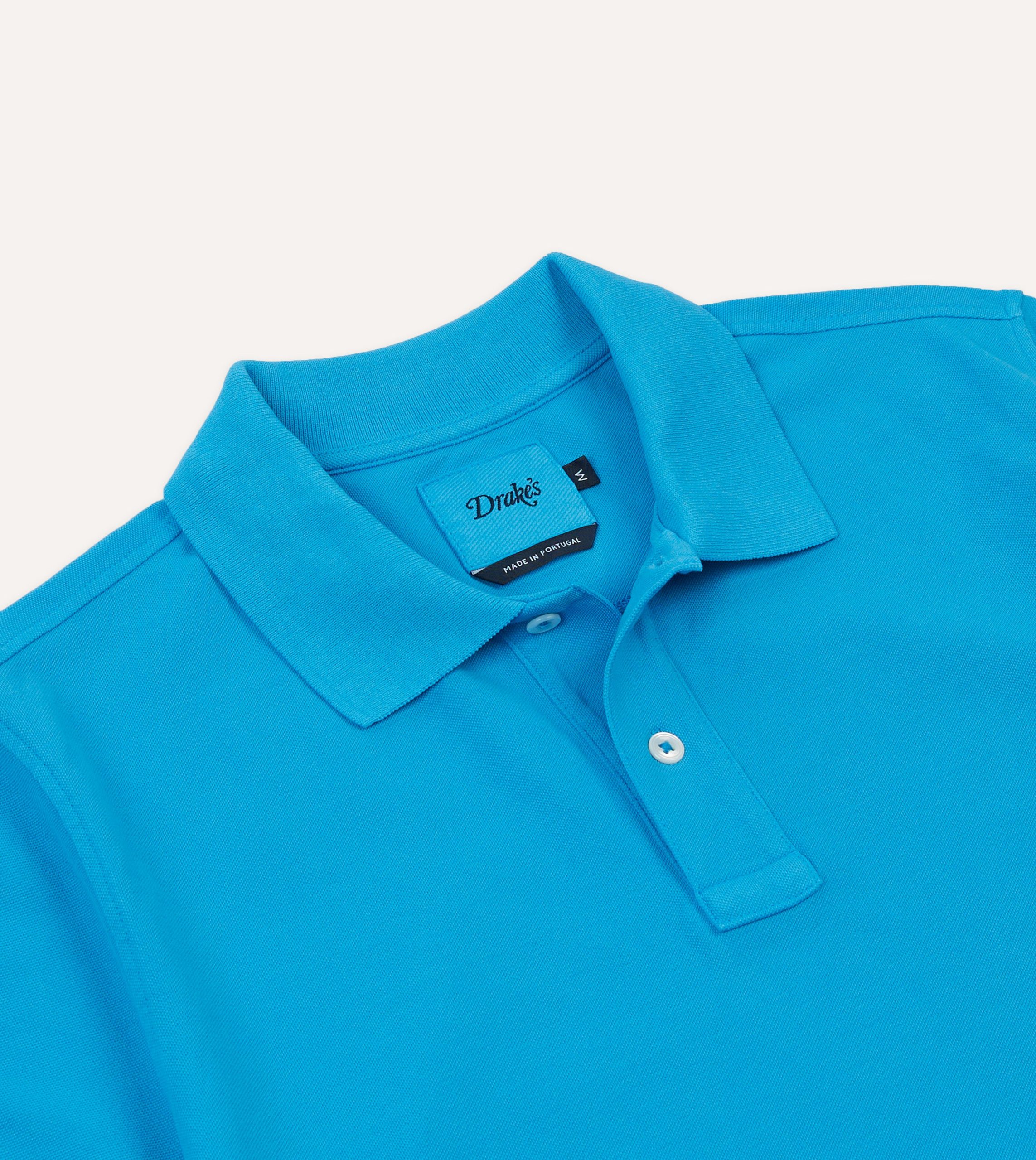 Sky Blue Piqu?? Cotton Polo Shirt - Image 3