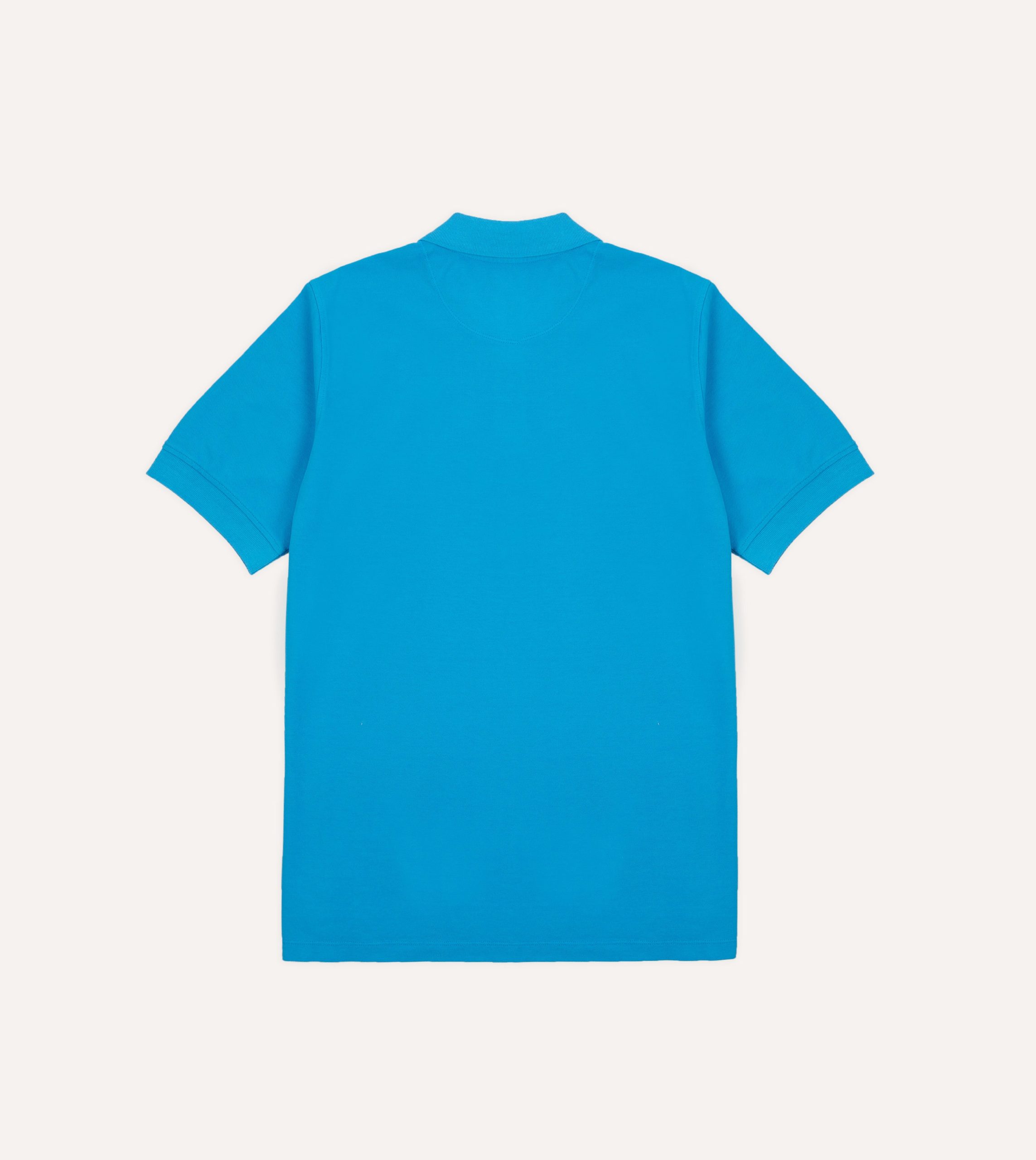 Sky Blue Piqu?? Cotton Polo Shirt - Image 4