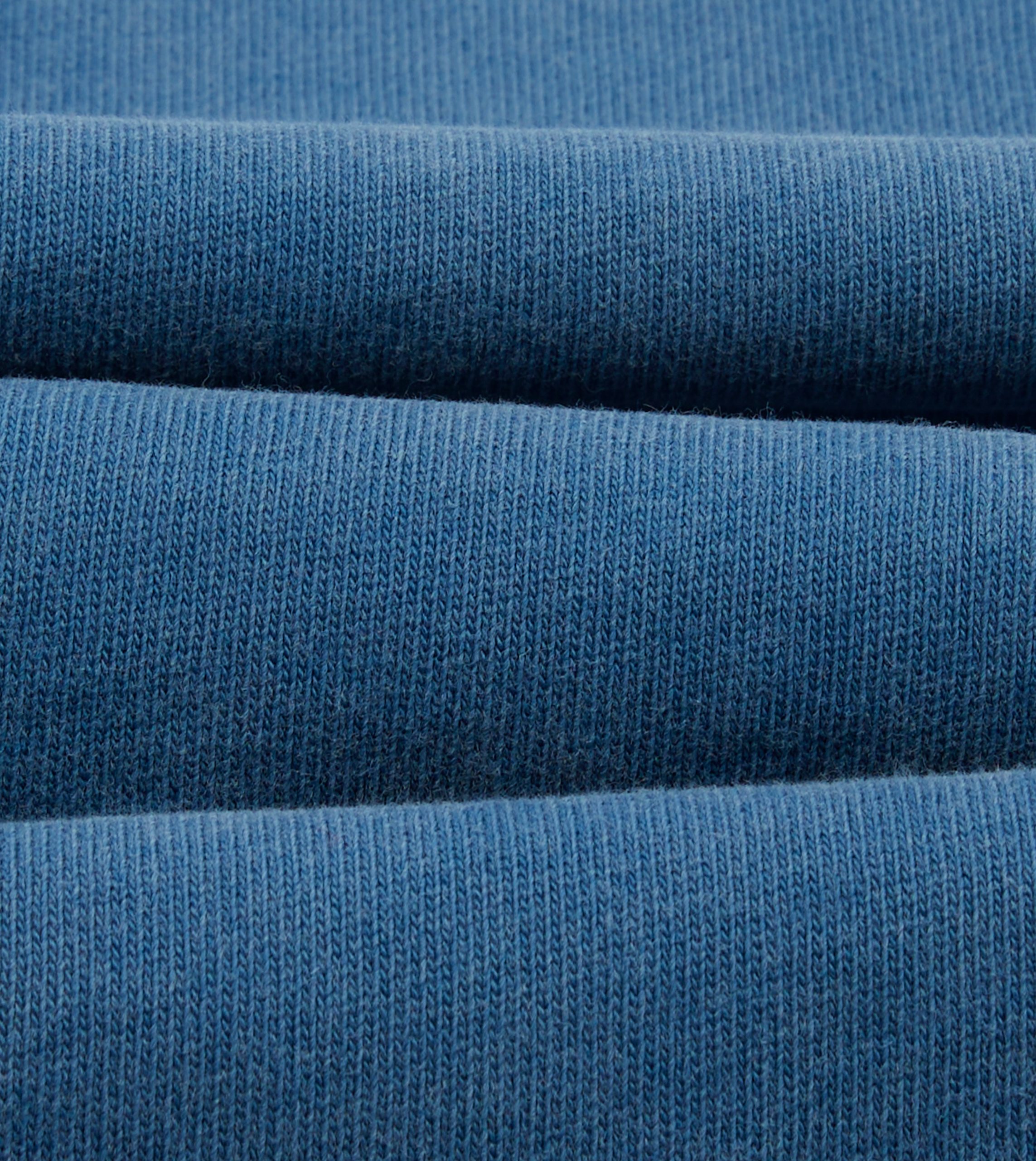 Indigo Cotton Jersey Long-Sleeve Polo Shirt - Image 2