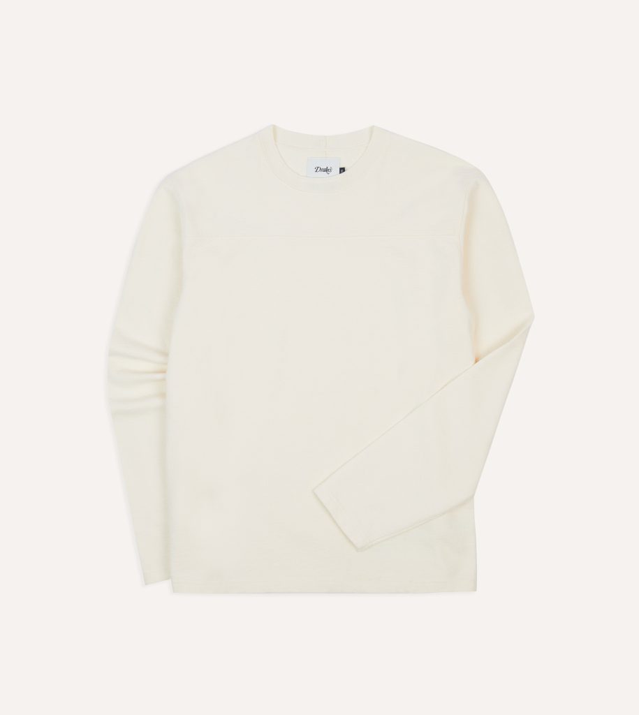Antique White Panelled Cotton Training T-Shirt