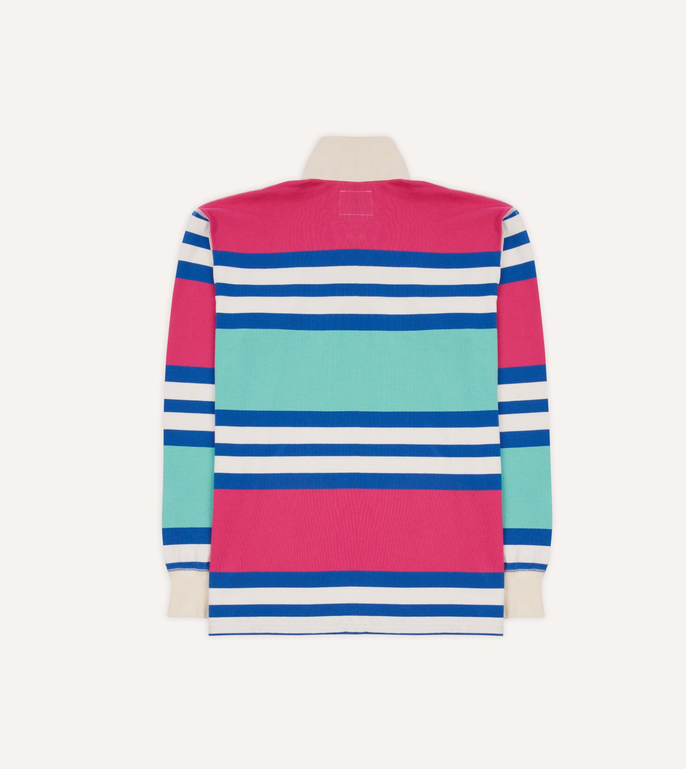 Pink. Green and Blue Stripe Cotton Rugby Shirt - Image 6