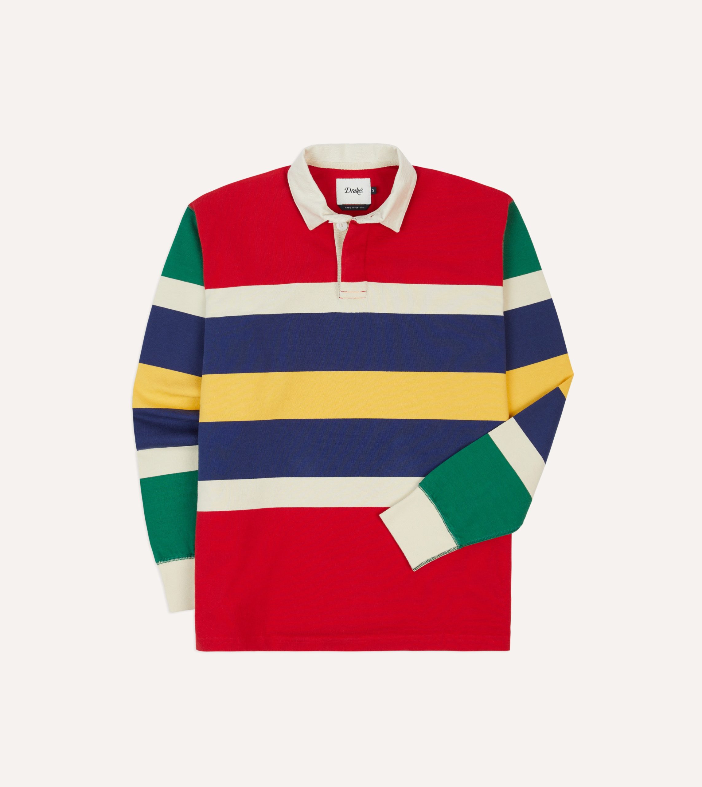 Red. Yellow and Navy Multi Stripe Cotton Rugby Shirt