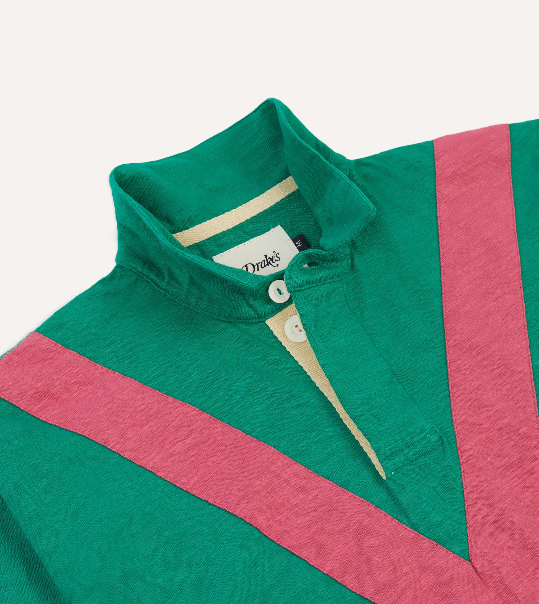 Green and Pink Chevron Flam?? Cotton Rugby Shirt - Image 4