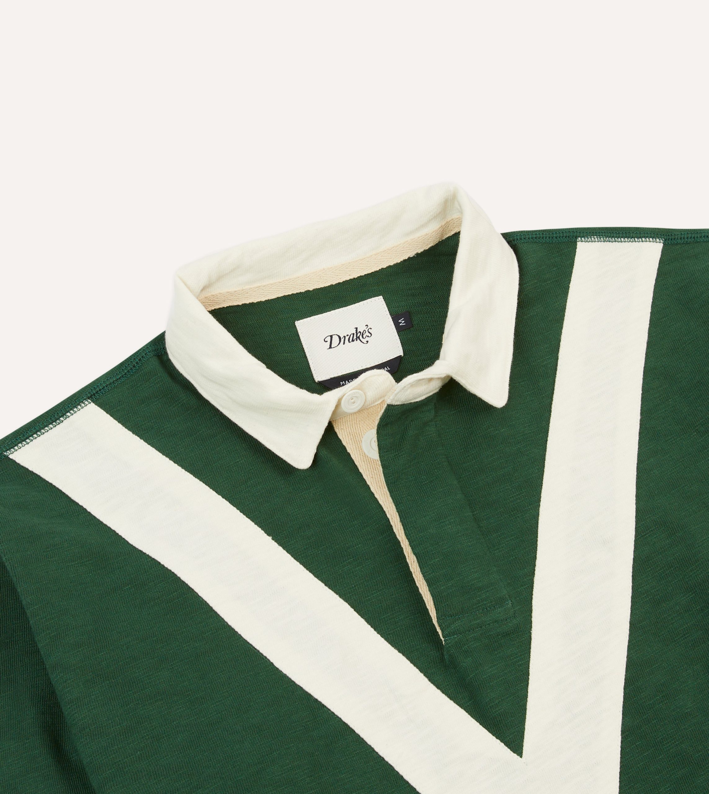 Green and Ecru Chevron Flam?? Cotton Rugby Shirt - Image 3