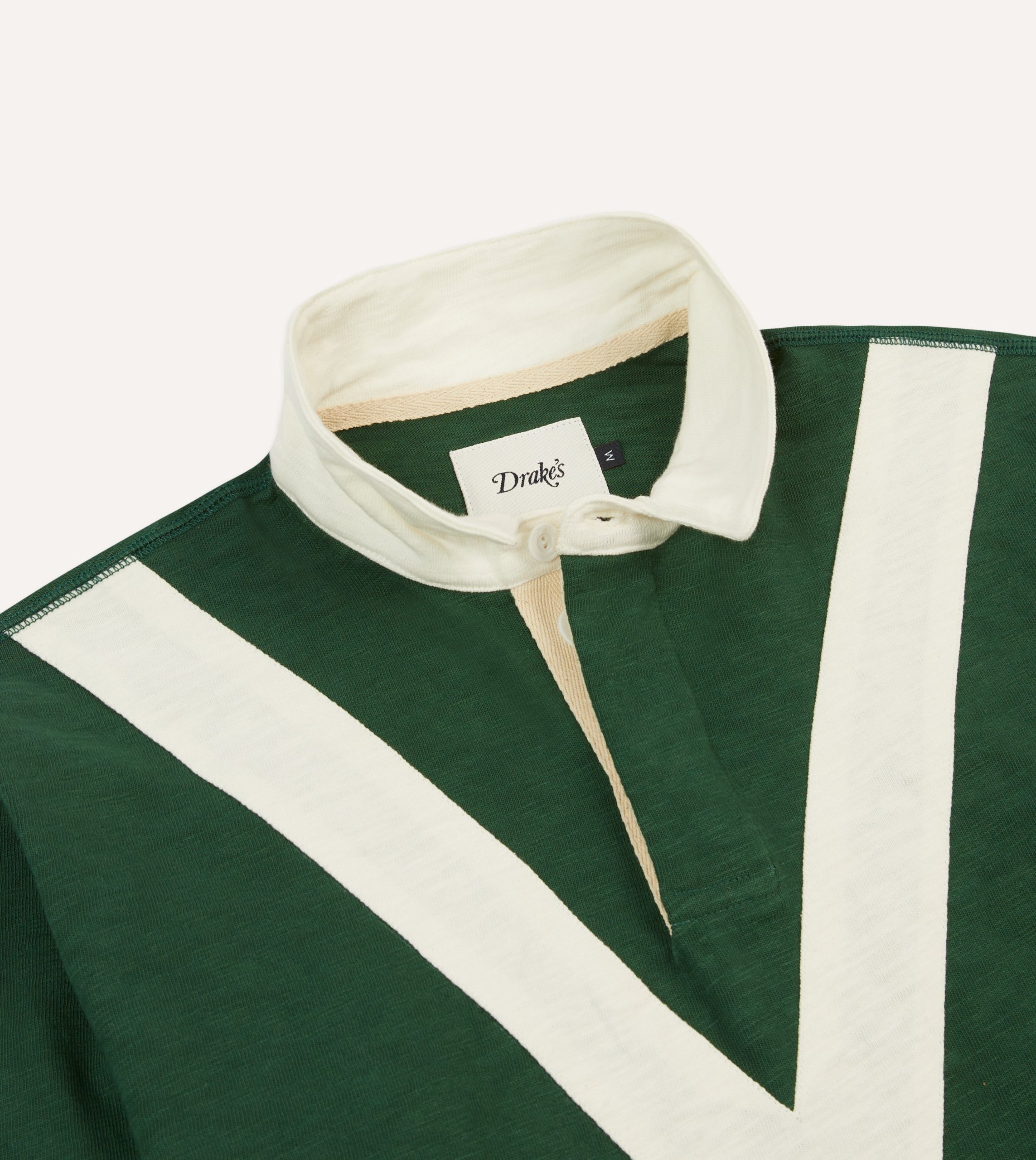 Green and Ecru Chevron Flam?? Cotton Rugby Shirt - Image 4