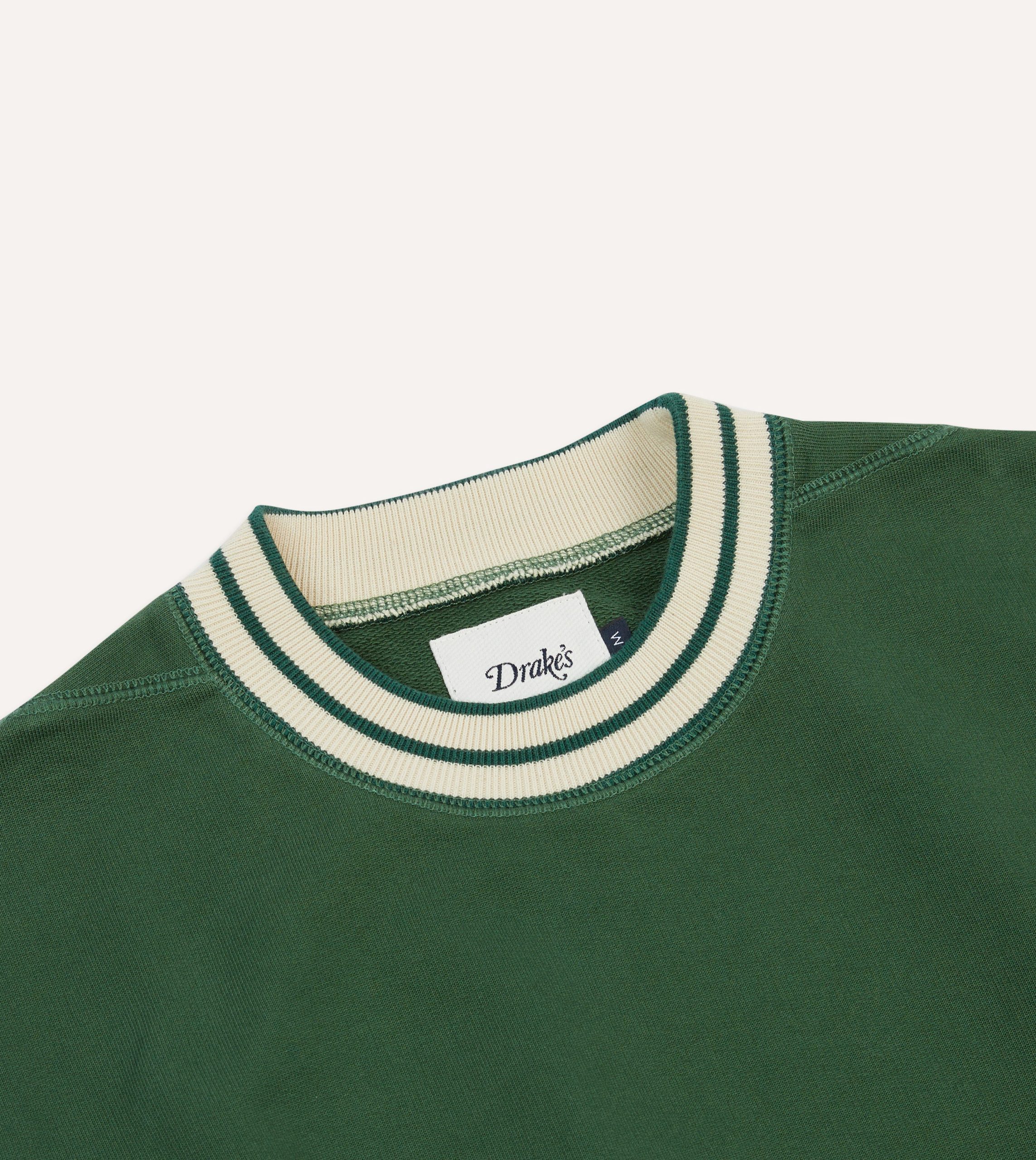 Green Striped Rib Cotton Jersey Sweatshirt - Image 3