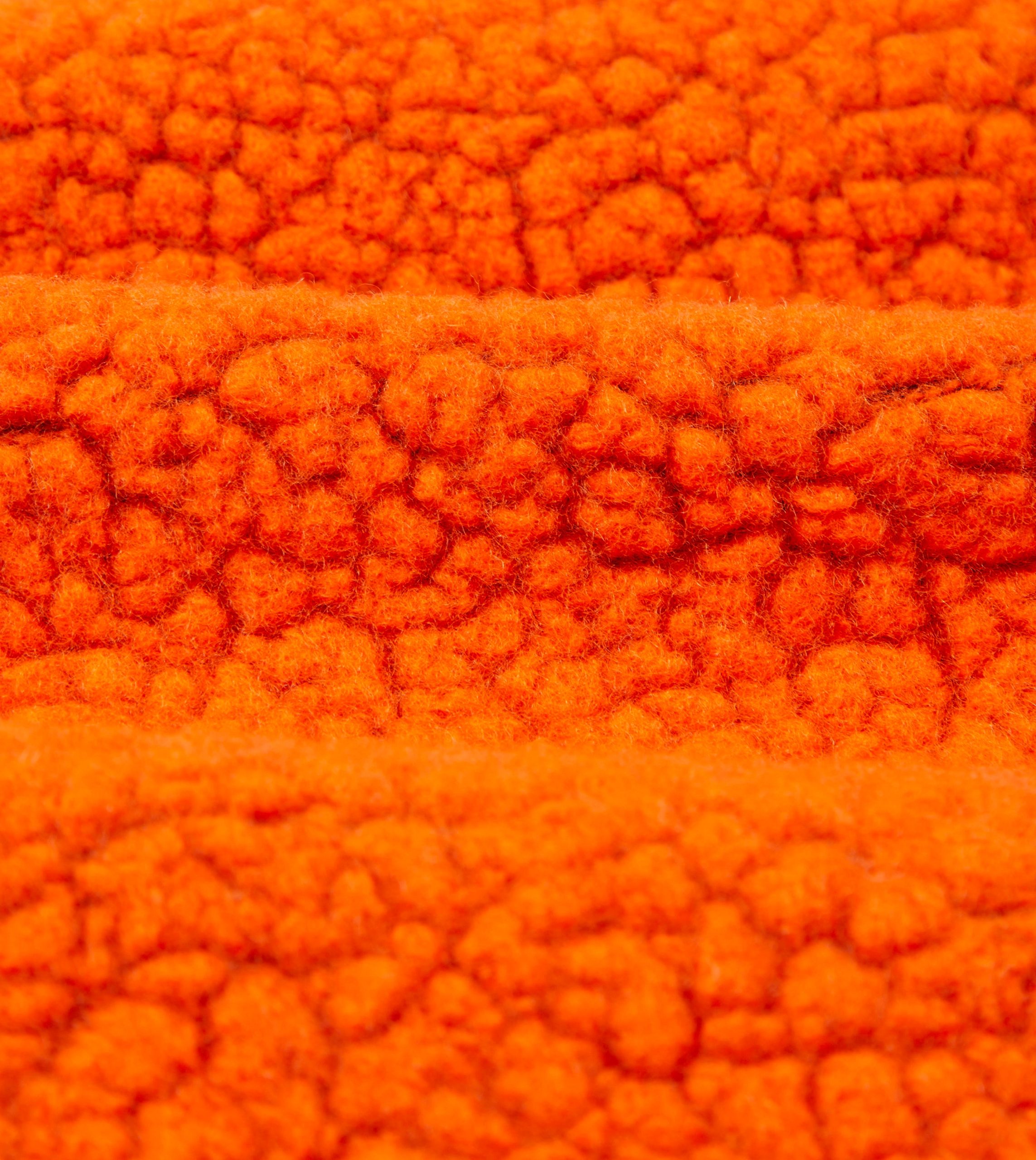 Orange Boucle Wool Zip Fleece Jacket - Image 2