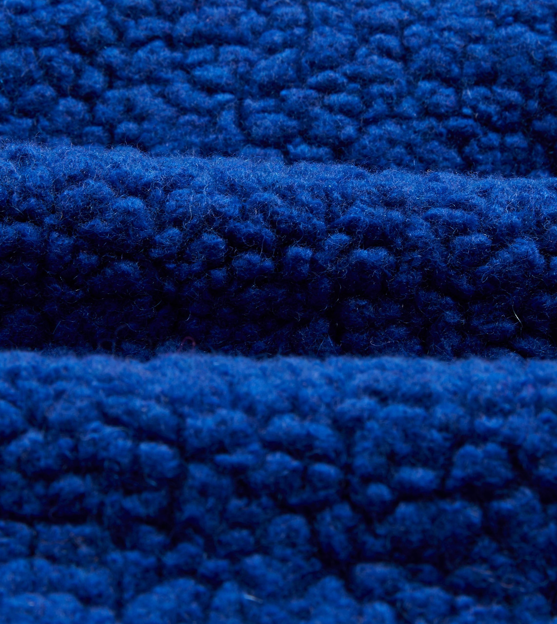 Blue Boucle Wool Zip Fleece Jacket - Image 2