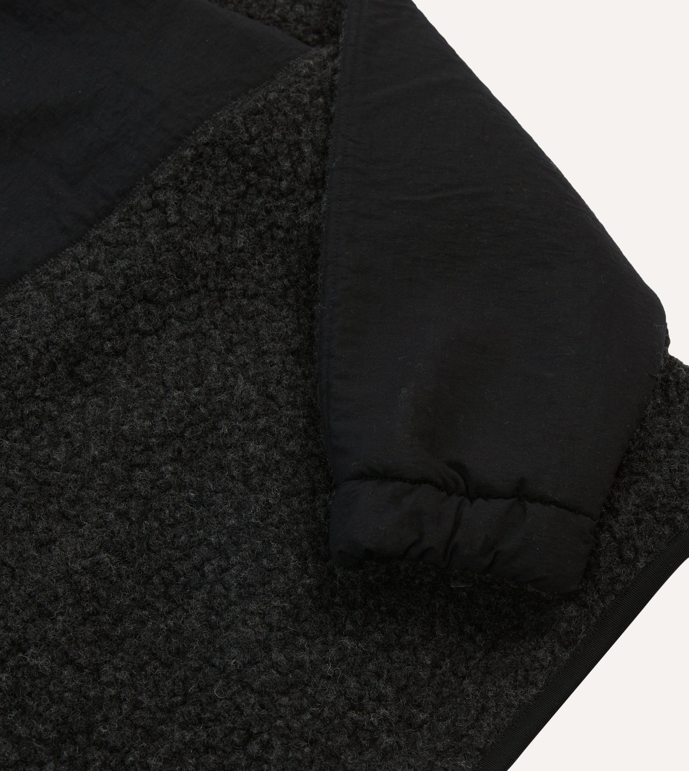 Drake's by A. Levine Grey Boucle Wool Half-Zip Fleece Jacket - Image 5