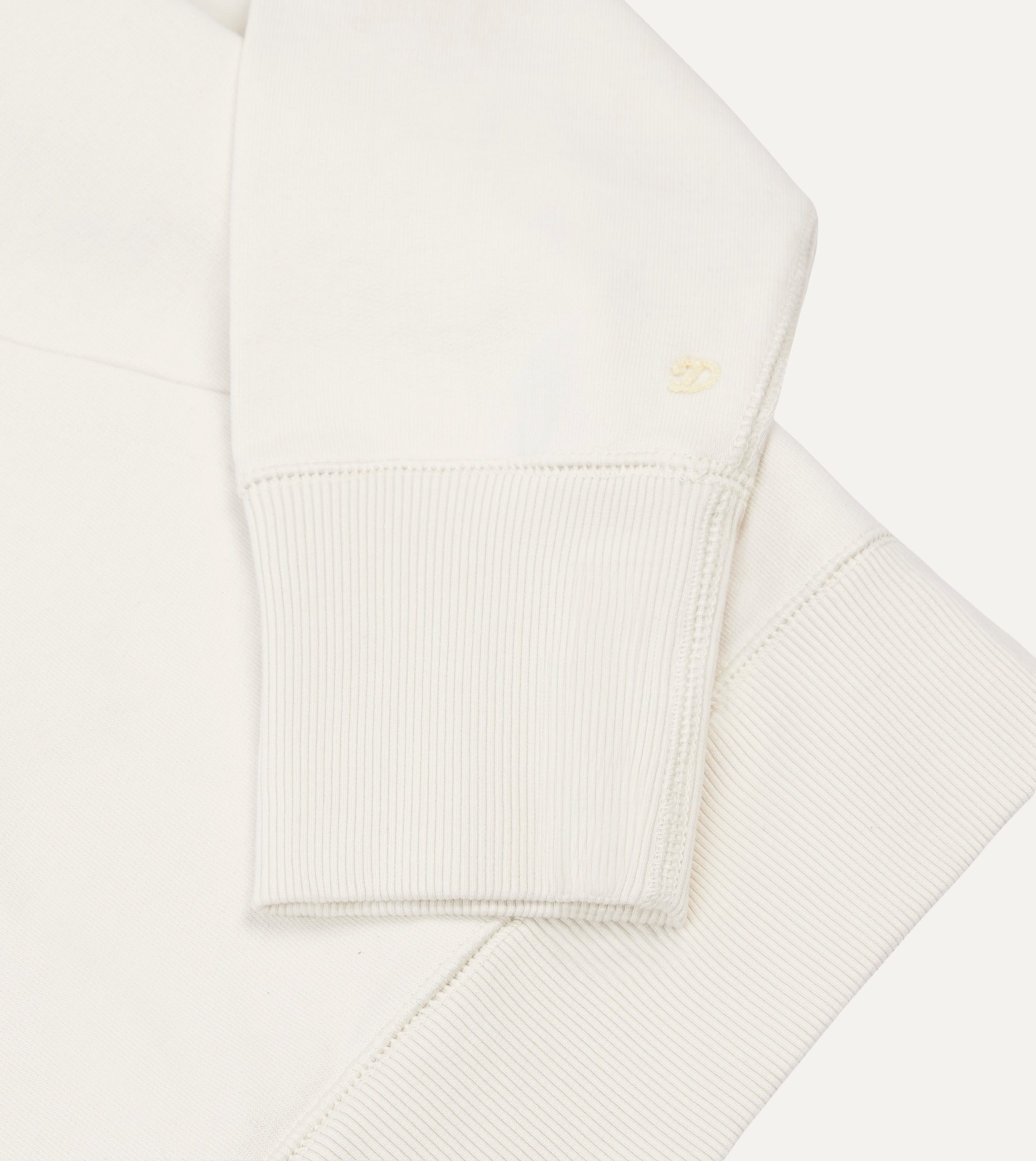 Ecru Cotton Quarter Zip Sweatshirt - Image 4