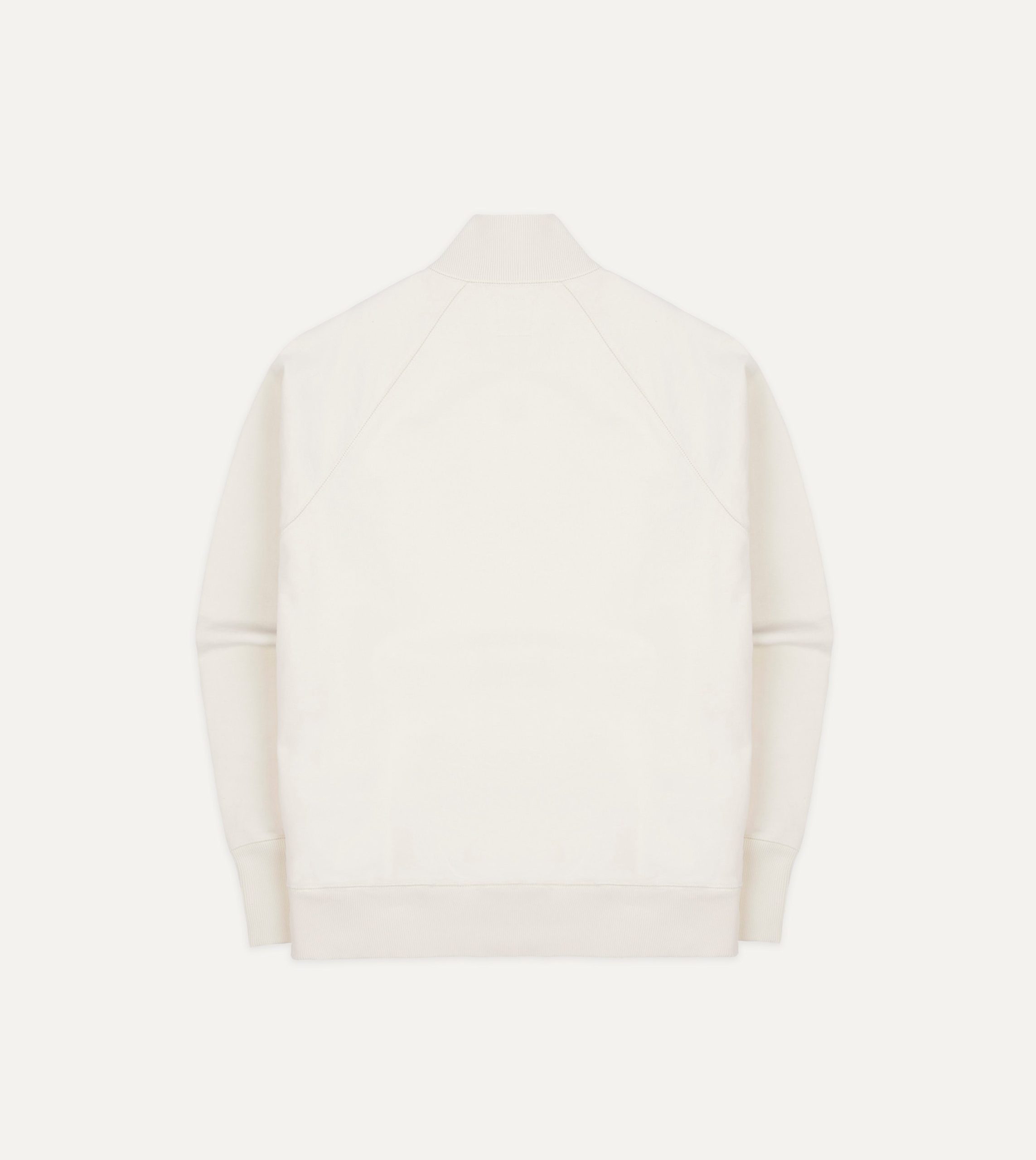 Ecru Cotton Quarter Zip Sweatshirt - Image 5