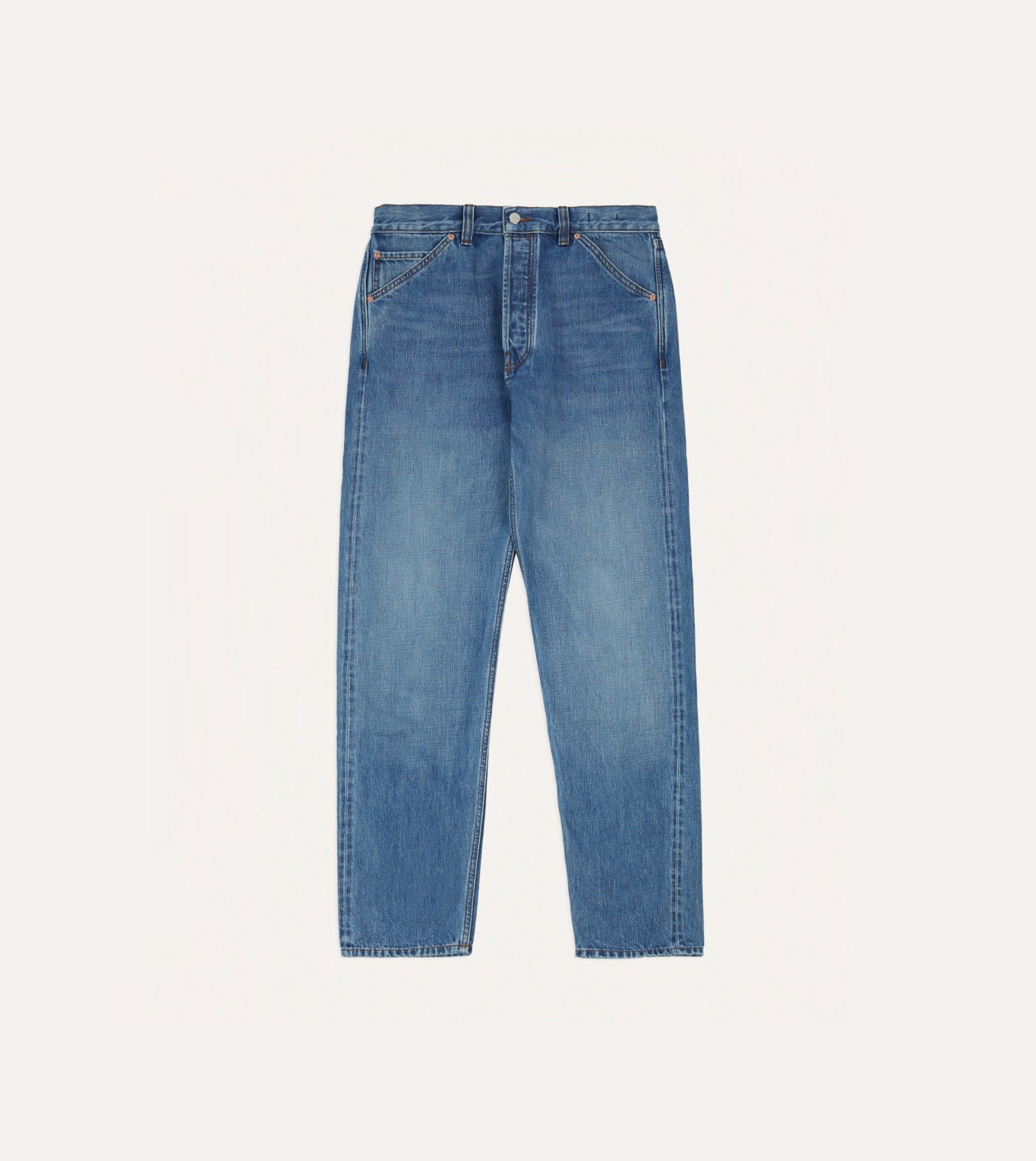 Custom Wash 14.2oz Japanese Selvedge Denim Five-Pocket Jeans - Image 3