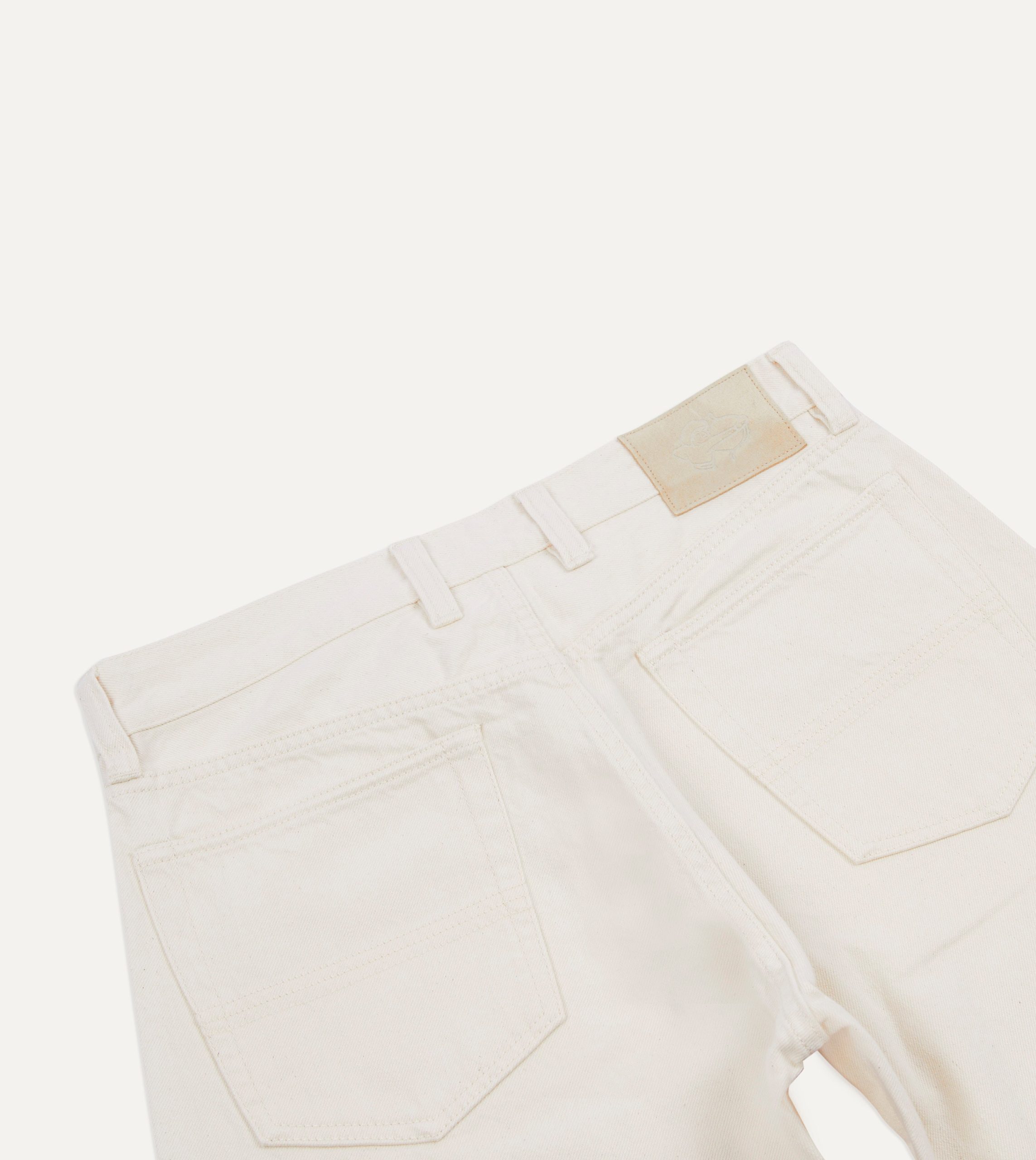 Ecru 12.7oz Selvedge Denim Tonal Stitch Five-Pocket Jeans - Image 5