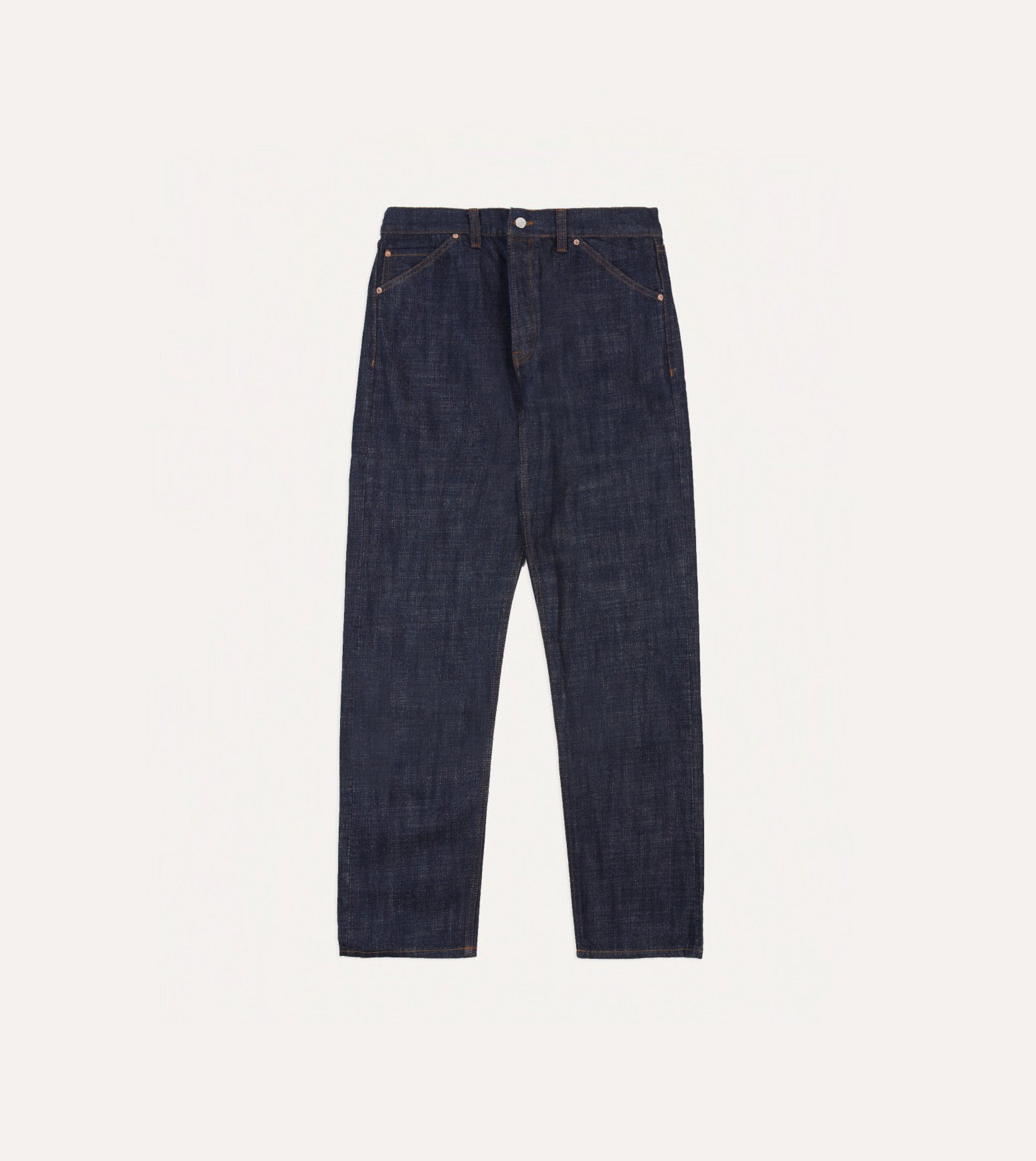 Indigo Rinse 15.5oz Japanese Selvedge Denim Five-Pocket Jeans - Image 3