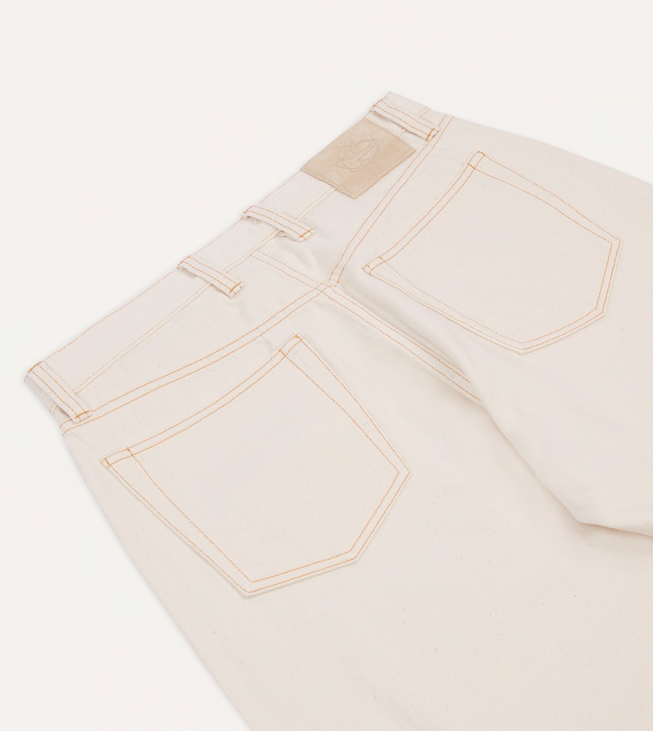 Ecru 13.2oz Denim Five-Pocket Jeans - Image 5