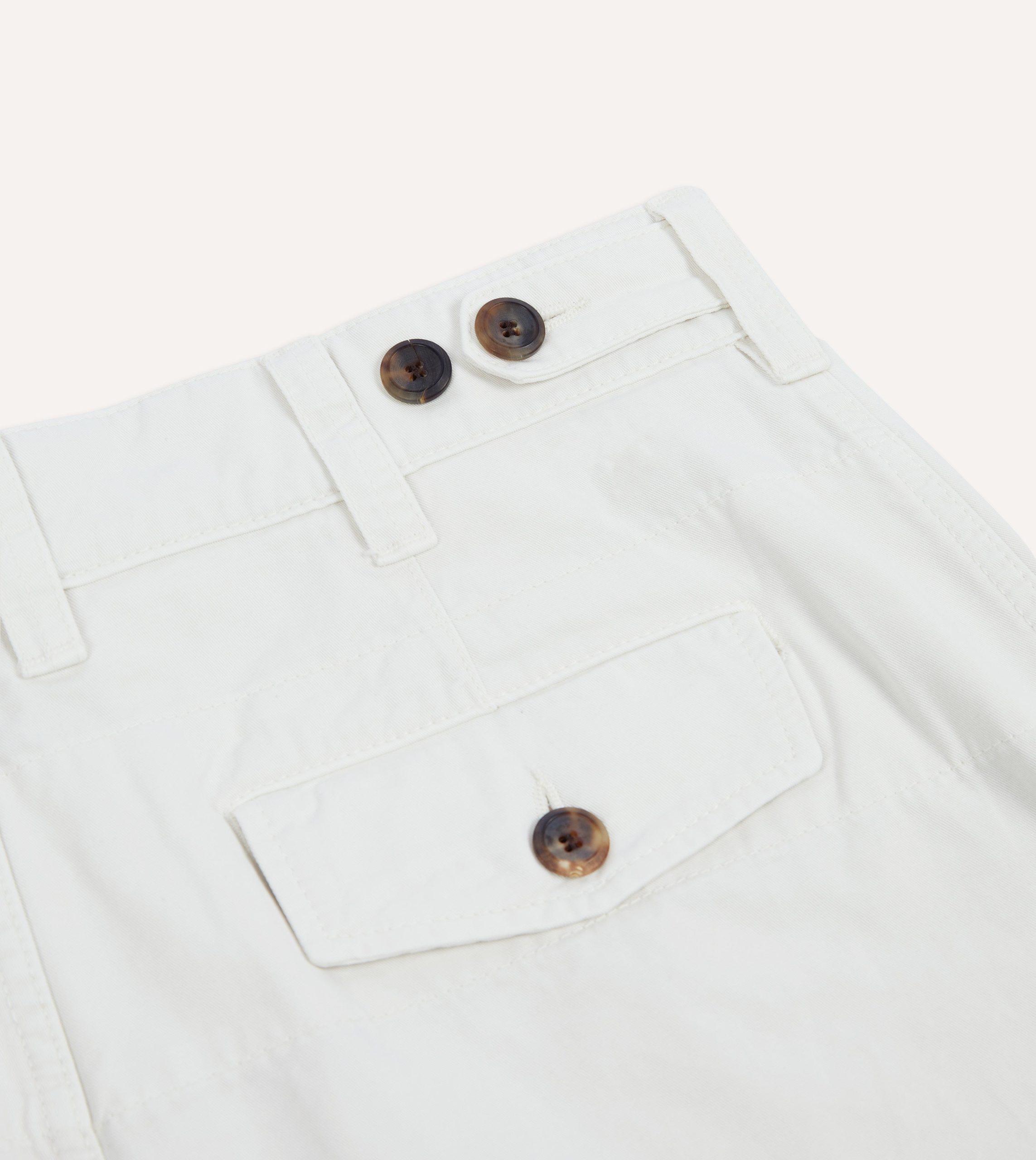 Ecru Cotton Flat Front Chino - Image 5