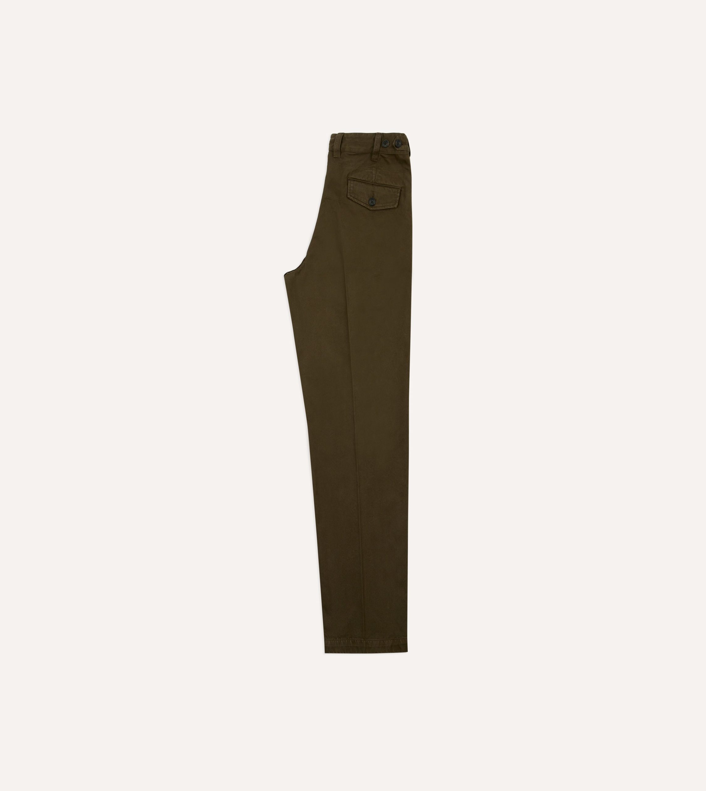 Brown Textured Cotton Flat Front Chino - Image 6